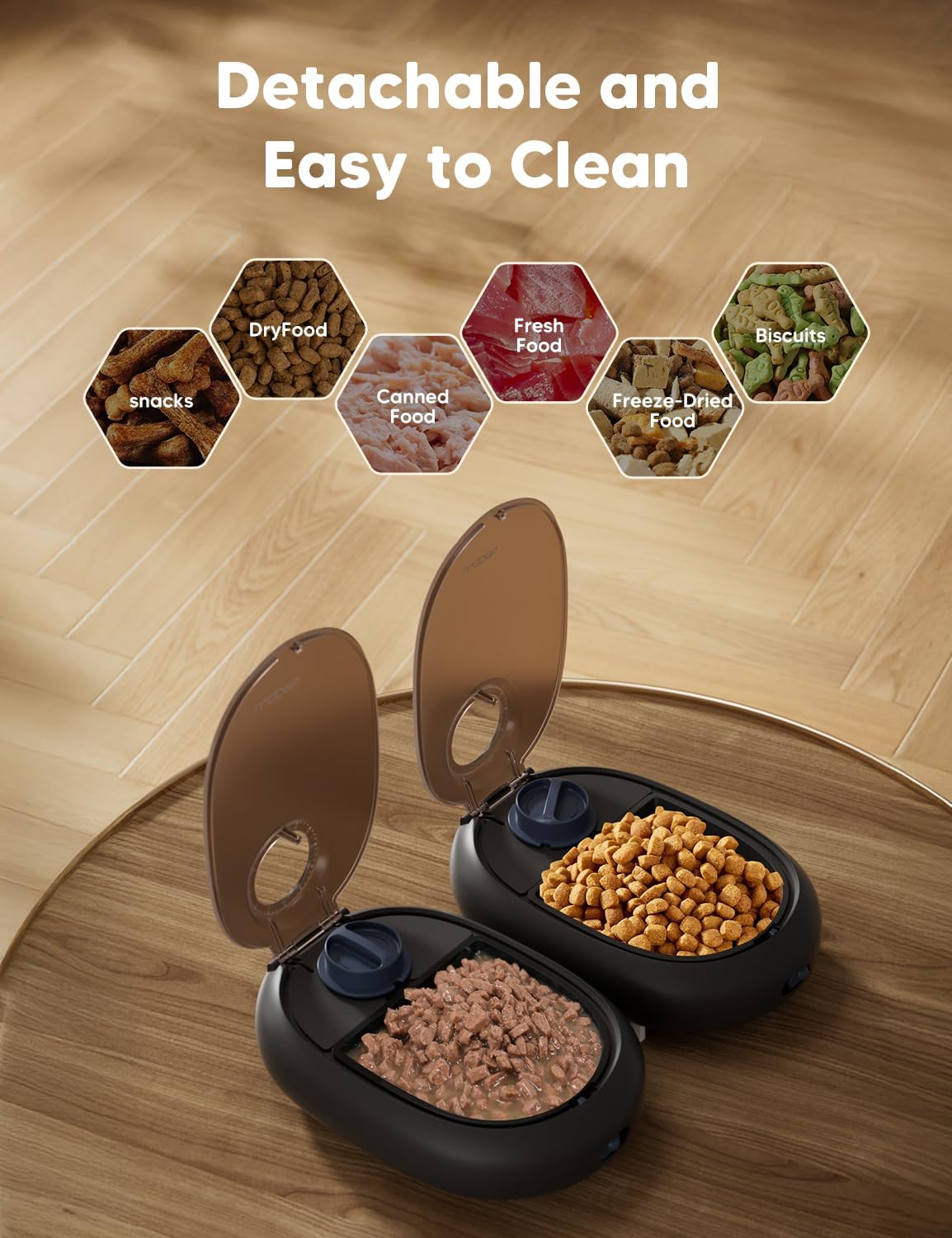 WOPET Automatic Cat Feeder– 48H Programmable Pet Food Dispenser with Ice Pack for Freshness, Yogurt & Canned Meals – Perfect for Cats, Kittens & Small Dogs - Happypetzone.online - Image 4