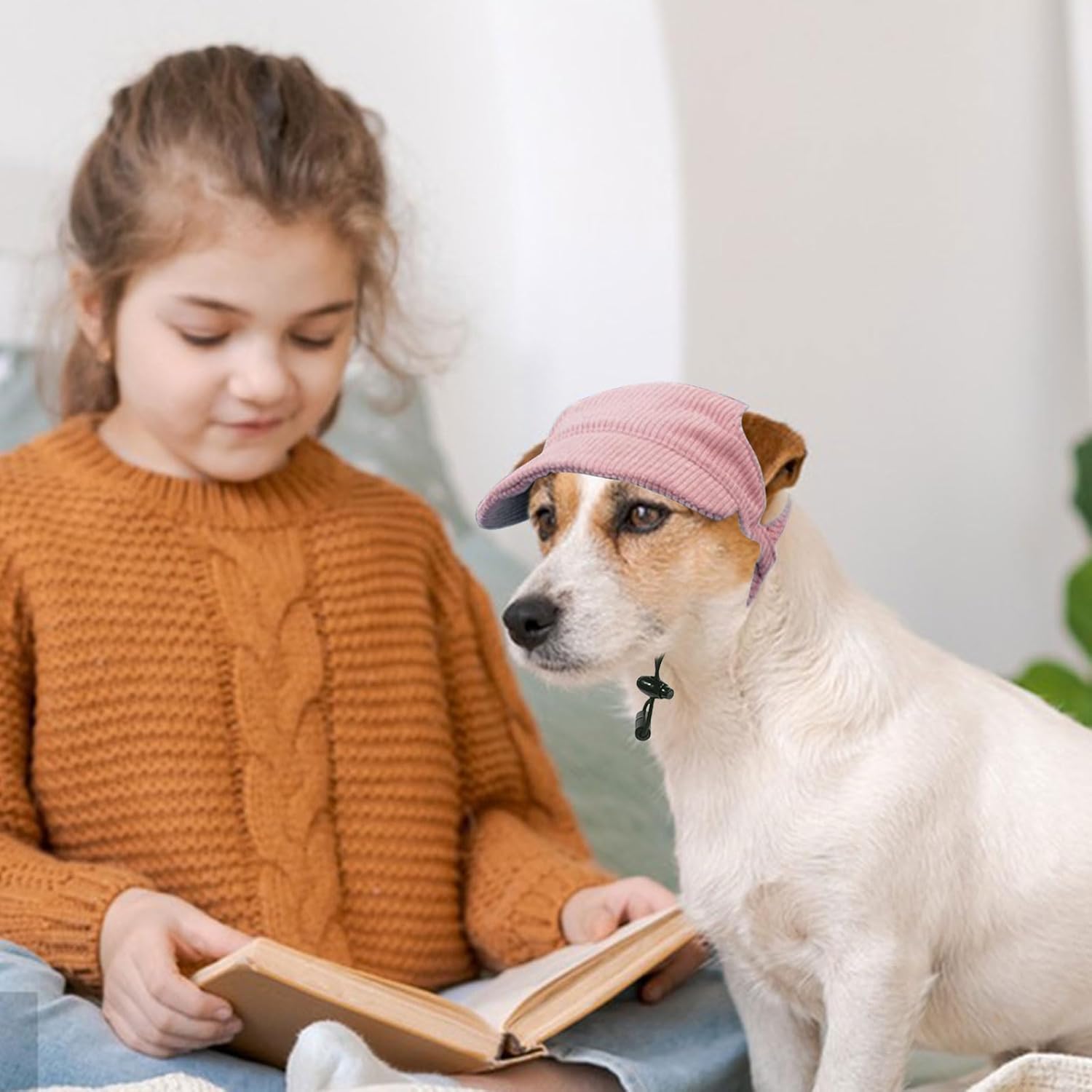 Dog Baseball Cap, Dog Cat Summer Beach Visor Hat with Ear Holes, Adjustable Puppy Sunbonnet Headdress (Pink, Medium) - Happypetzone.online - Image 4