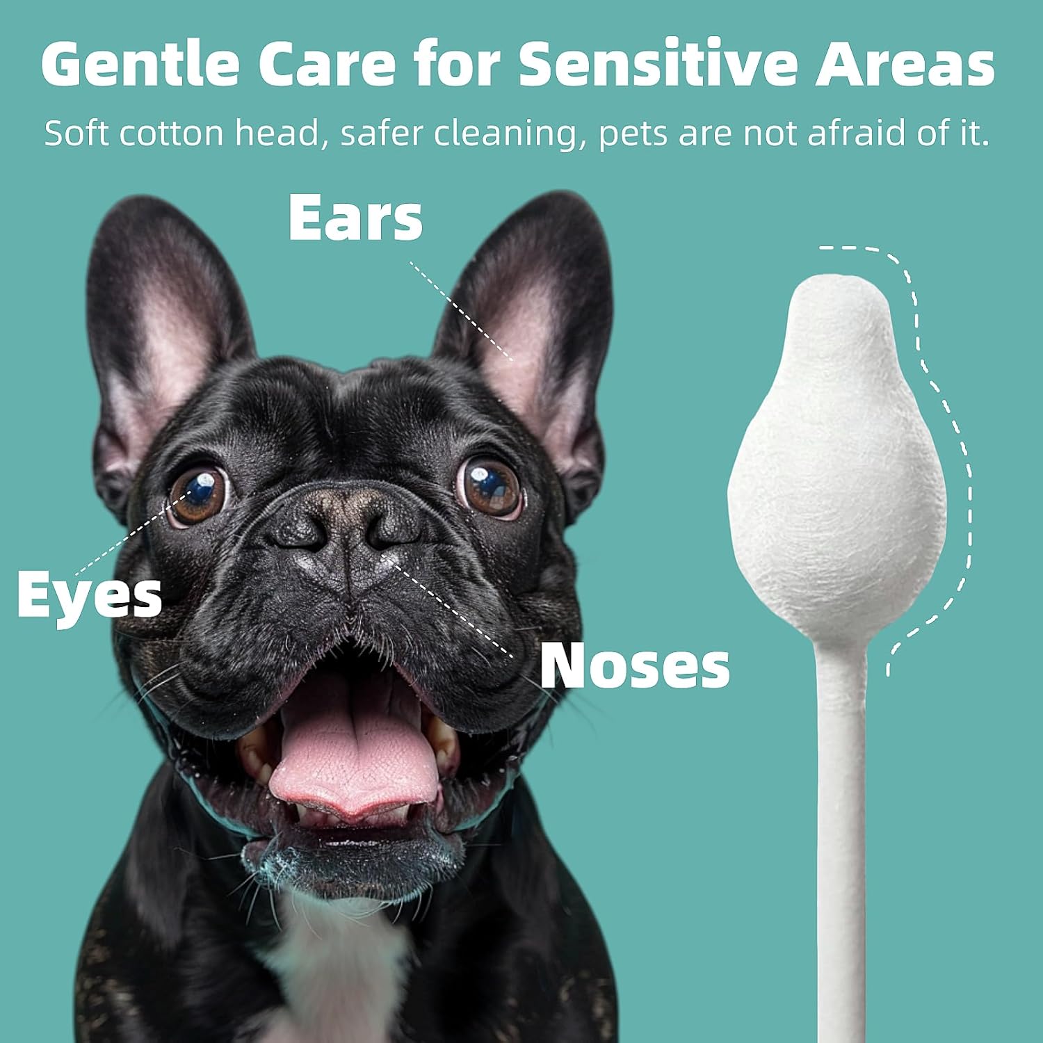 MEDUWEDU Pet Cotton Swabs, 55 Count|Gourd-Shaped Tips|Soft Cotton & Paper Stick|Dog & Cat Ear Cleaner Swabs|Safe Grooming Tool for Pets - Happypetzone.online - Image 7