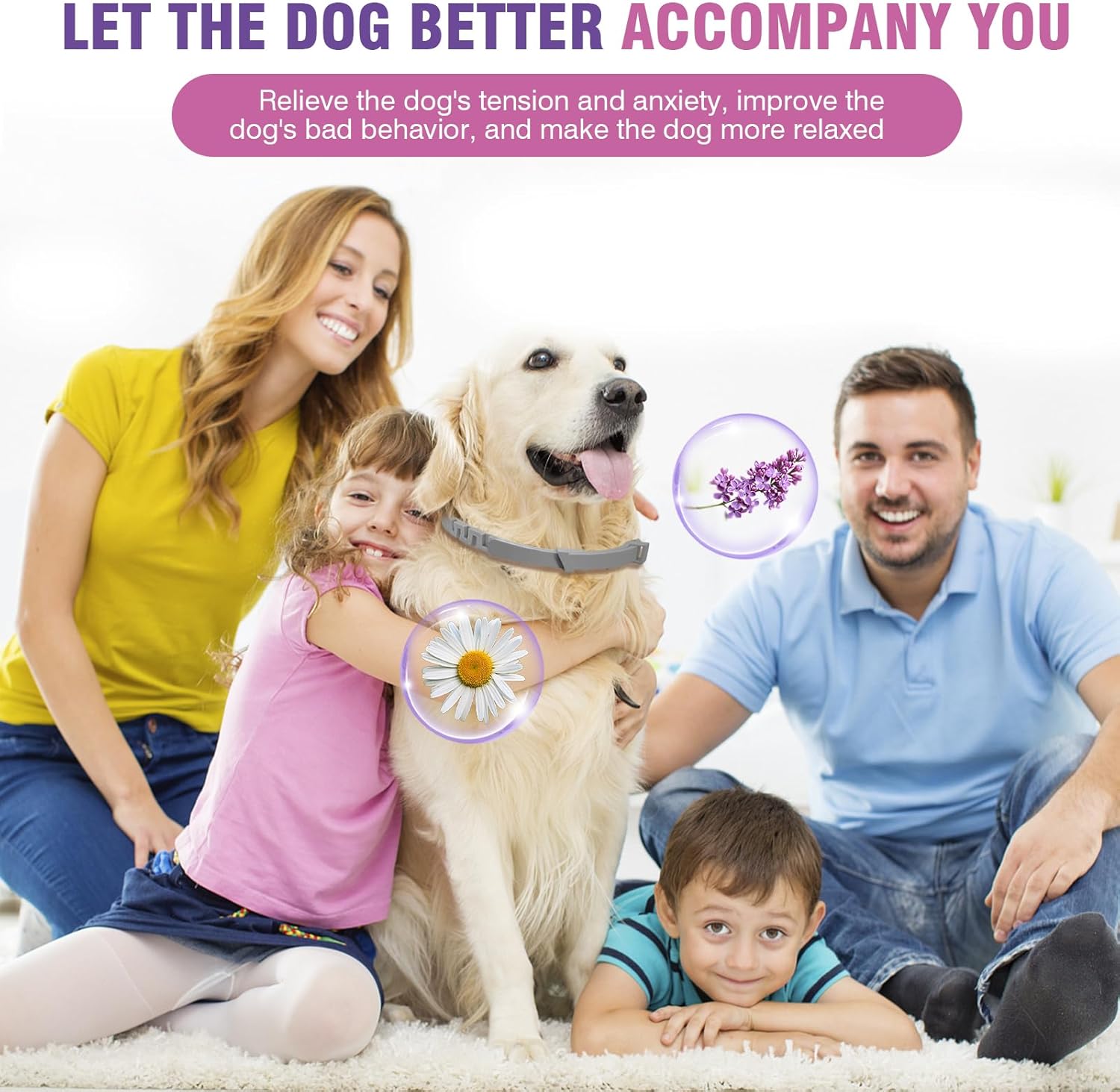 Calming Collar for Dogs 4 Packs Dog Pheromone Calm Collars Relief Anxiety Stress Separation Lasts 60 Days Relieve Bad Behavior 25 Inches Size Flexible Adjustable for All Small Medium and Large Dog - Happypetzone.online - Image 3