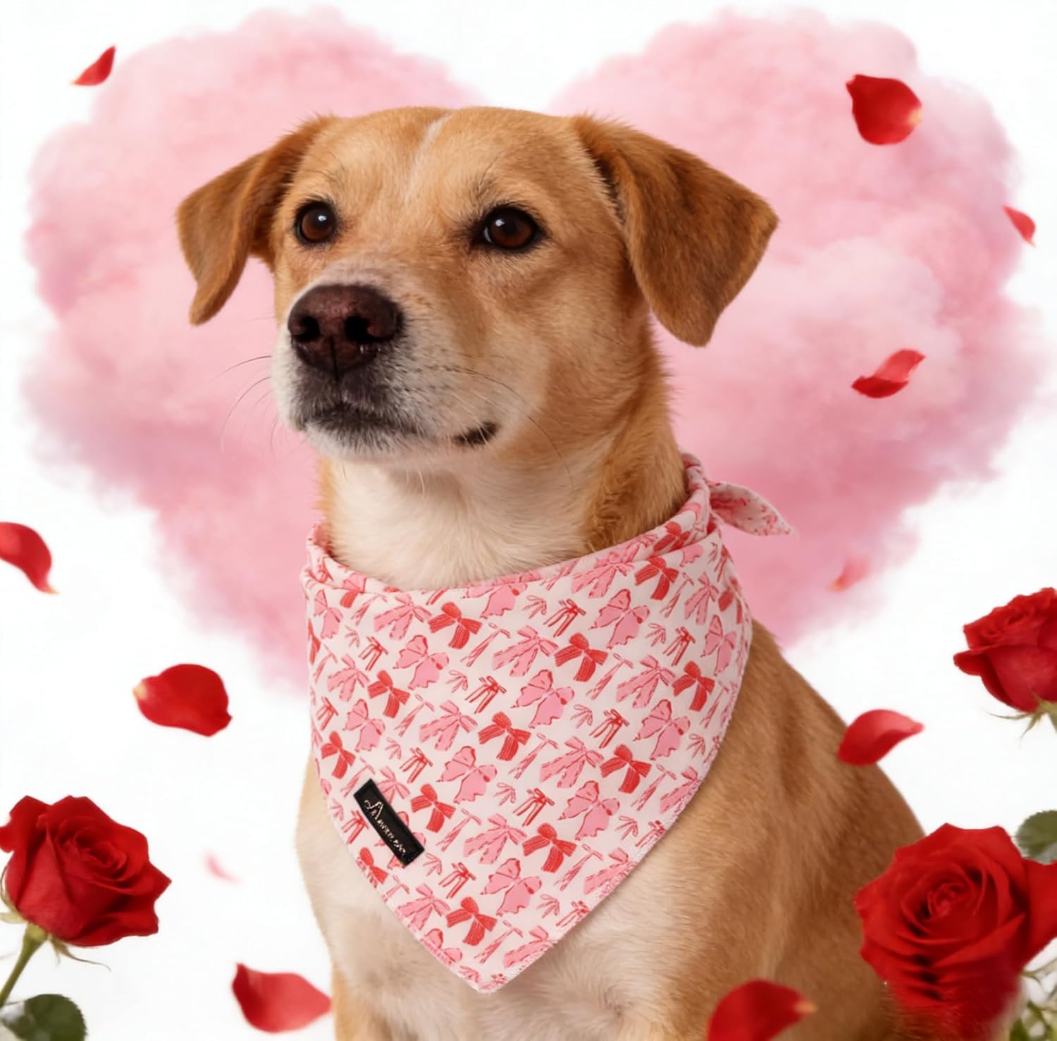 ARING PET Girl Dog Bandana, Cute Pink Bow Pet Bandanas Scarf Triangle Bibs Handkerchief for Puppy Small Medium Large Girly Dogs-L - Happypetzone.online - Image 2