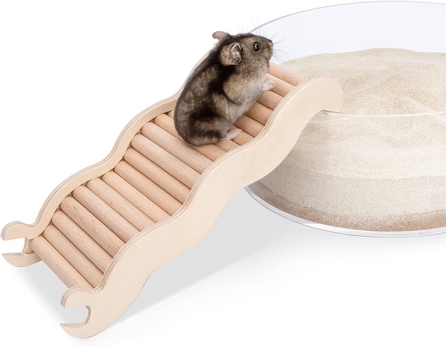 Niteangel Hamster Climbing Toy Wooden Ladder Bridge for Hamsters Gerbils Mice and Small Animals (Medium - 8.26'' L) - Happypetzone.online - Image 4