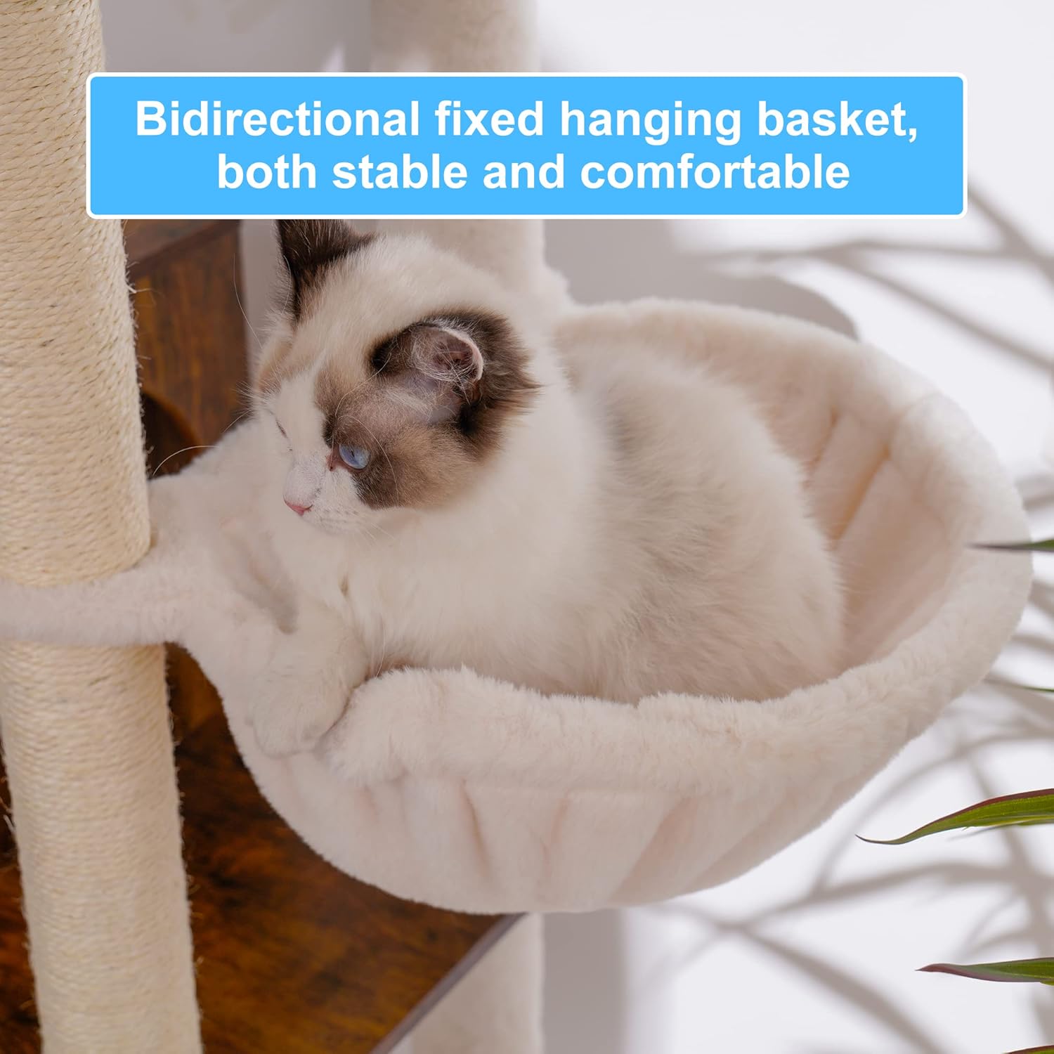 Hey-brother Wooden Cat Tree, 66.1“ Cat Furniture with Scratching Posts, Modern Cat Tower with hammocks, Toys, cat condo, Rustic Brown MPJ120SR - Happypetzone.online - Image 4