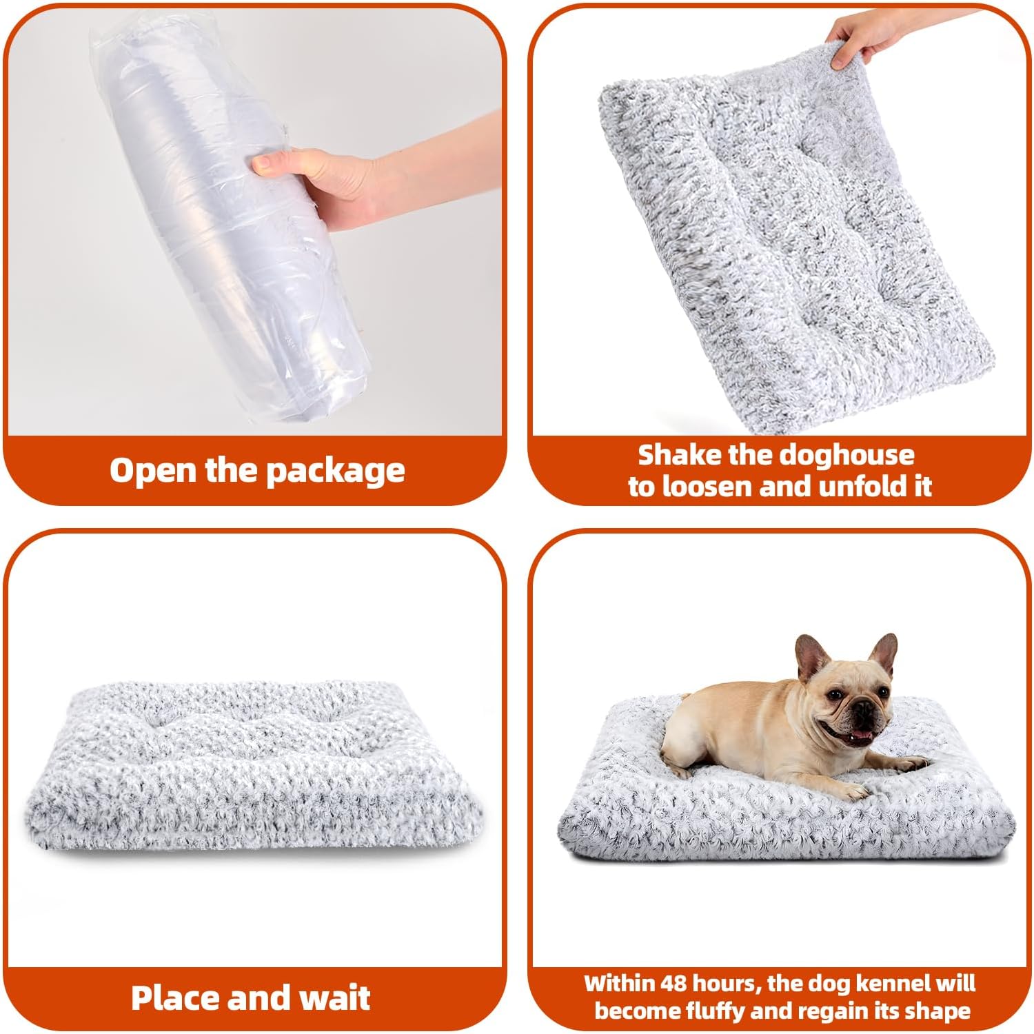 Dog Beds Large Sized Dog, Washable Durable Pet Bed, Deluxe Plush Soft & Comfortable Dog Crate Bed Pad for Large, Jumbo, Medium, Small Dogs Breeds, 35"X 23"-XL, Light Gray - Happypetzone.online - Image 7