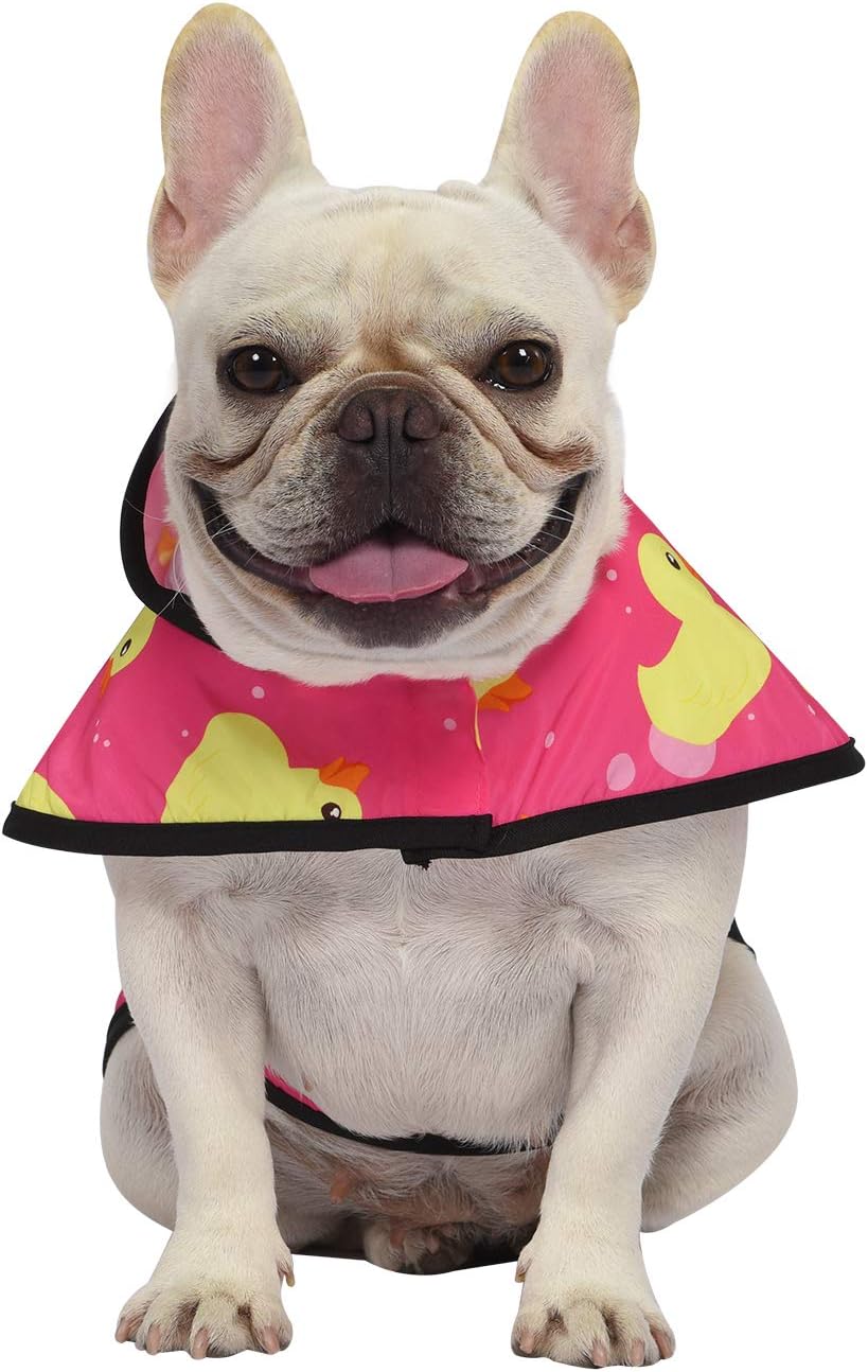 HDE Dog Raincoat Jacket Reflective Adjustable Hooded Pet Poncho Rain Coat with Leash Hole for Small to X-Large Dogs Pink Ducks - M - Happypetzone.online - Image 2