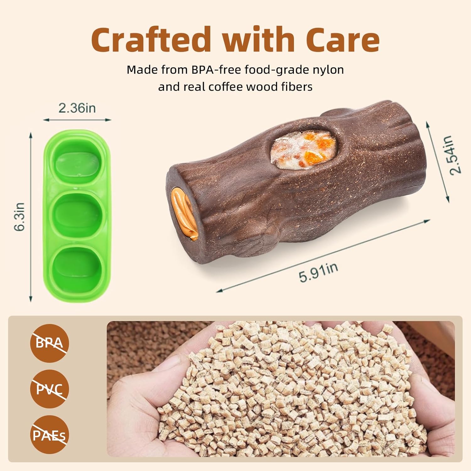 2 Pack Dog Toys for Aggressive Chewers, Interactive Indestructible Dog Toys to Keep Them Busy, Durable Dog Frozen Treat Toy for Large & Medium Dogs, Reduces Anxiety & Extends Playtime, Brown - Happypetzone.online - Image 8