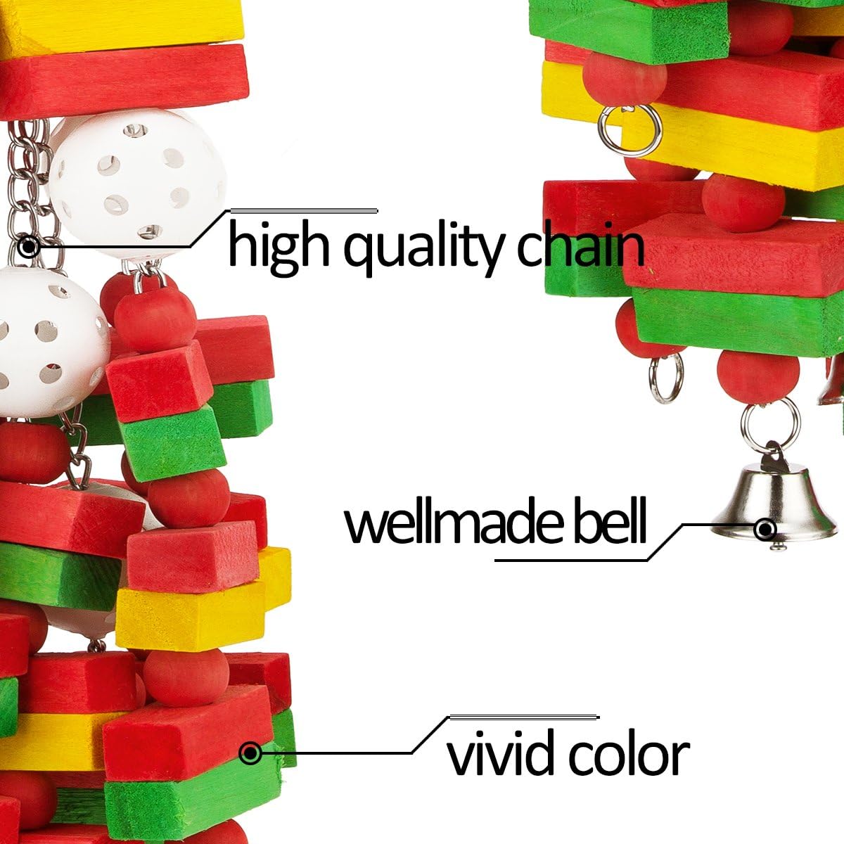 MEWTOGO Large Bird Parrot Toys for Cockatoos African Grey Macaws and Amazon Parrots Bird Gift - Happypetzone.online - Image 3