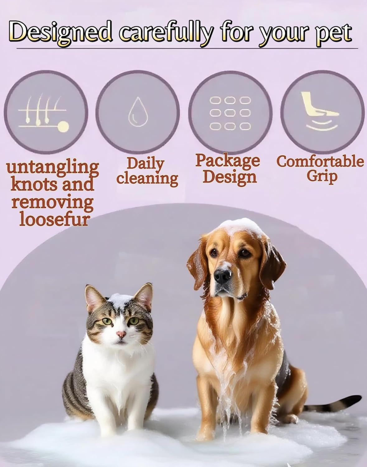 Pet Grooming Tools Kit-9 Packs Dog Cat Grooming Kit Dog Cat Grooming Supplies Dog Cat Brush Set Dog Nail Clippers and Cat Trimming Tools for Short and Long Hair Dog Cat Grooming - Happypetzone.online - Image 3