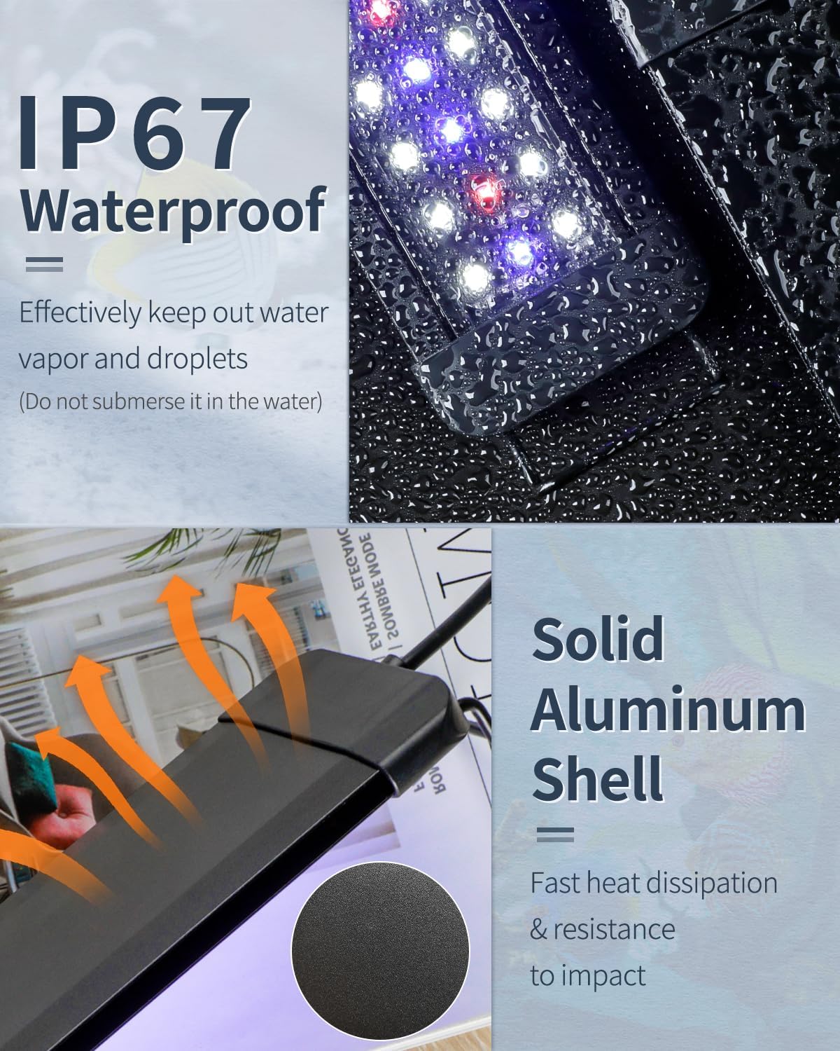 Pawfly 6 W Terrarium Light for 6" to 10" Terrariums Extendable Reptile Tank Light with Full Spectrum Brilliant White Blue Red Lights with Day & Night Modes and Adjustable Brightness - Happypetzone.online - Image 4