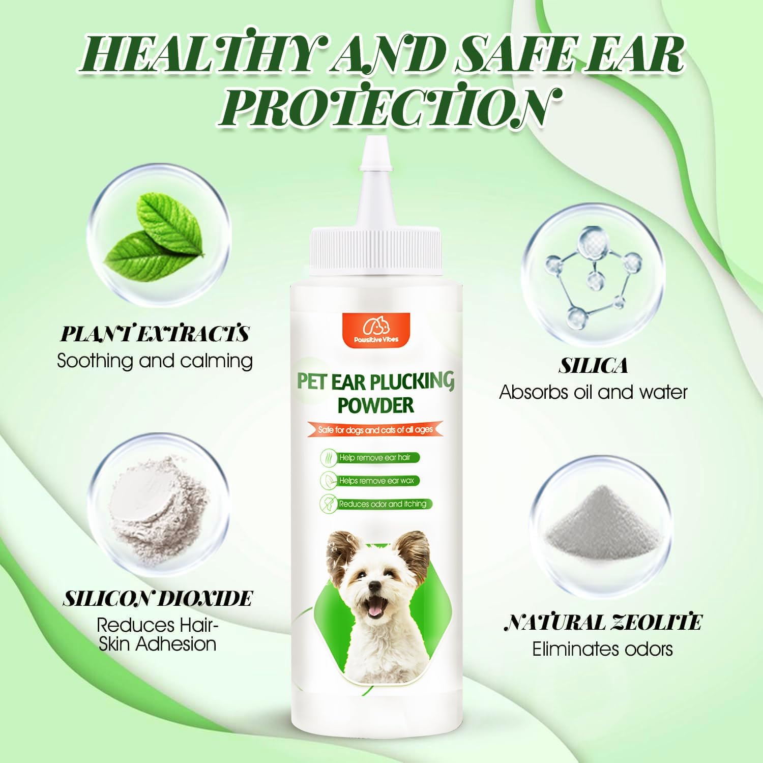 Dog Ear Powder Hair Removal Kit–Safe Grooming Set with 30g Ear Powder, LED Silent Trimmer & 5.5in Tweezers All-in-One Ear Care Solution for Dogs &Cats,Odor Control & Hygiene Support, Home Grooming Kit - Happypetzone.online - Image 2