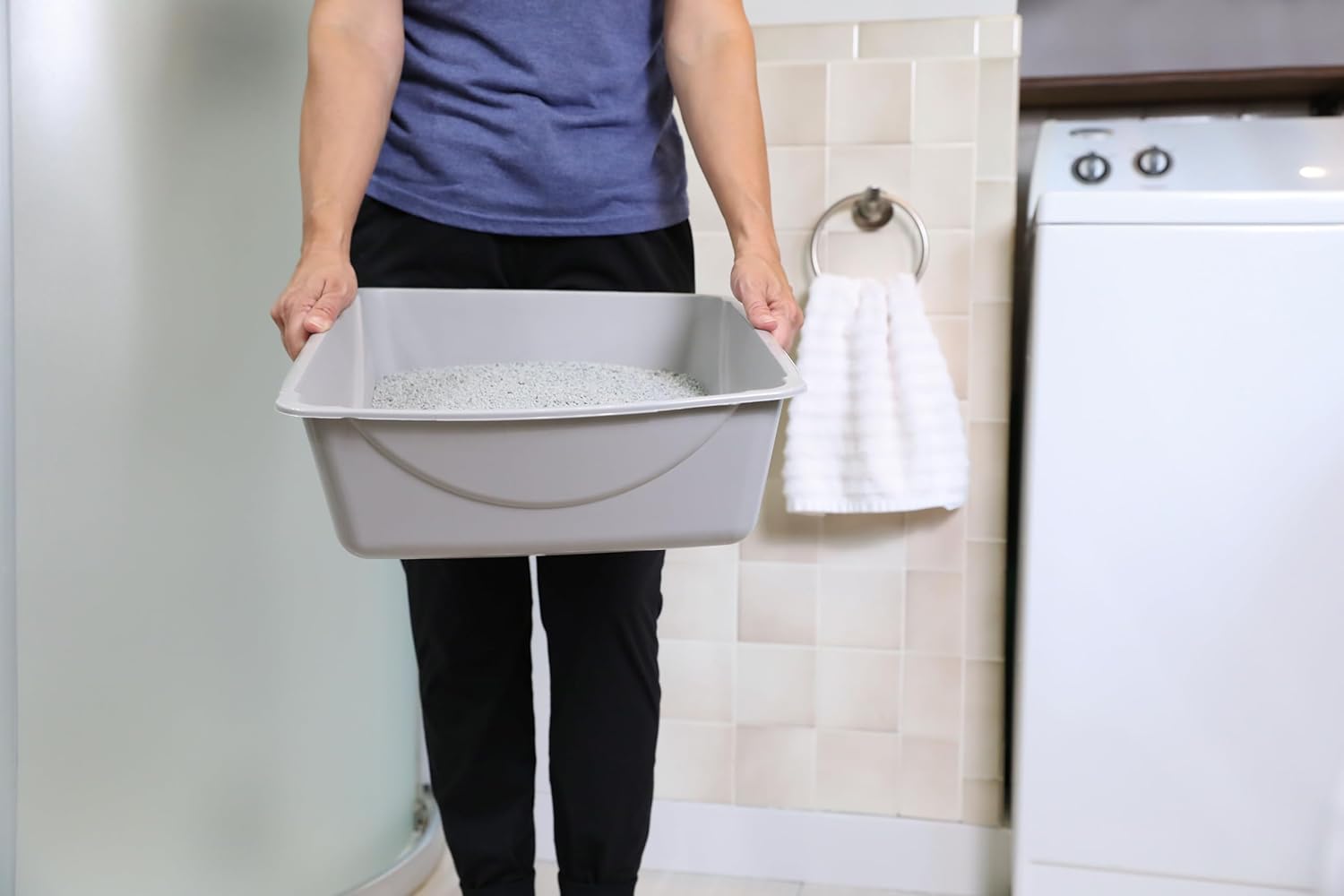 Petmate Open Cat Litter Box; Large Nonstick Litter Pan Durable Standard Box, Grey Great for Small & Large Cats Easy to Clean; Made in USA - Happypetzone.online - Image 6