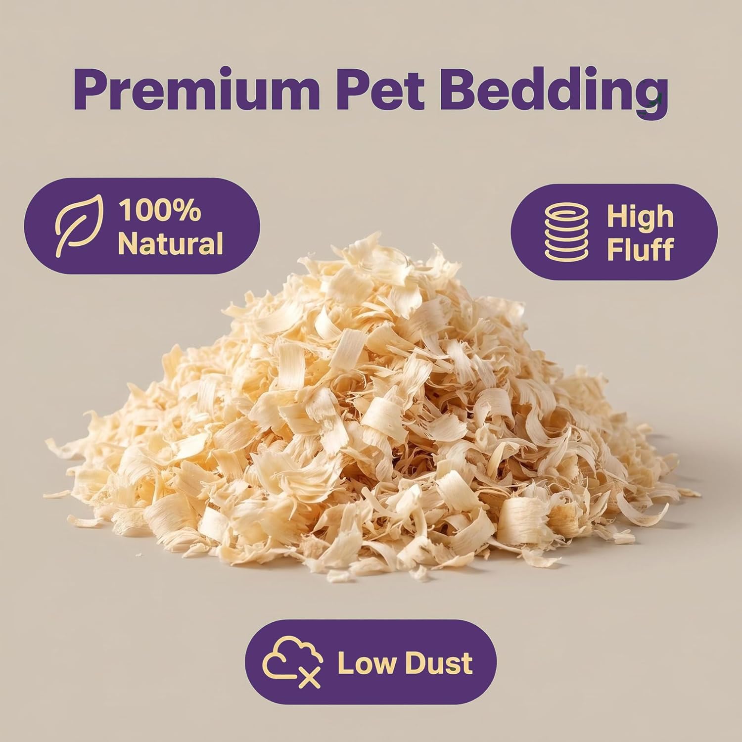 Natural Aspen Shavings Pet Bedding 5.5 Lb, Low-Dust & Chemical-Free, Ultra-Absorbent Cage Litter for Hamsters, Rabbits, Gerbils & Small Animals, Biodegradable Wood Shavings(70L Before Compression) - Happypetzone.online - Image 5