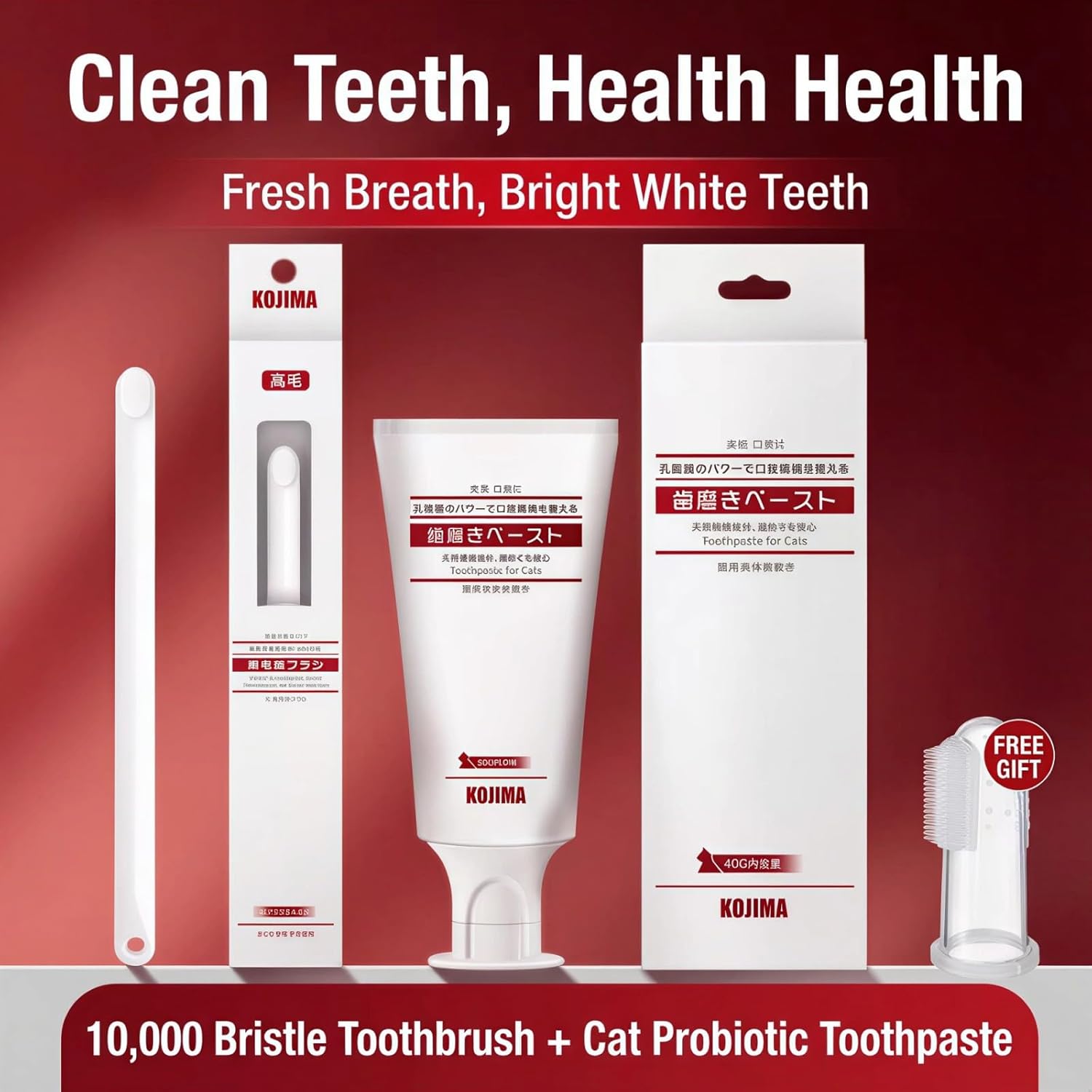 Cat Dental Care Kit – Tuna Flavor Toothpaste 1.35 oz with Toothbrush & Finger Brush | Gentle Formula, Fresh Breath & Plaque Control - Happypetzone.online - Image 8