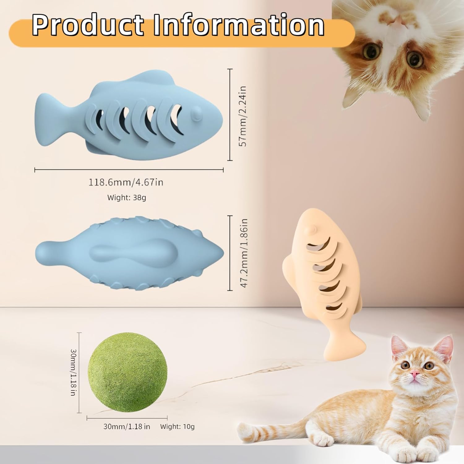 2Pcs Silicone Cat Toys, Multi-Functional Treat Dispenser, Interactive Feeder Toy for Indoor Cats, Food Puzzle Kitten Toys, Pet Training Toy with Catnip Ball (Pink&Green/Blue) - Happypetzone.online - Image 2
