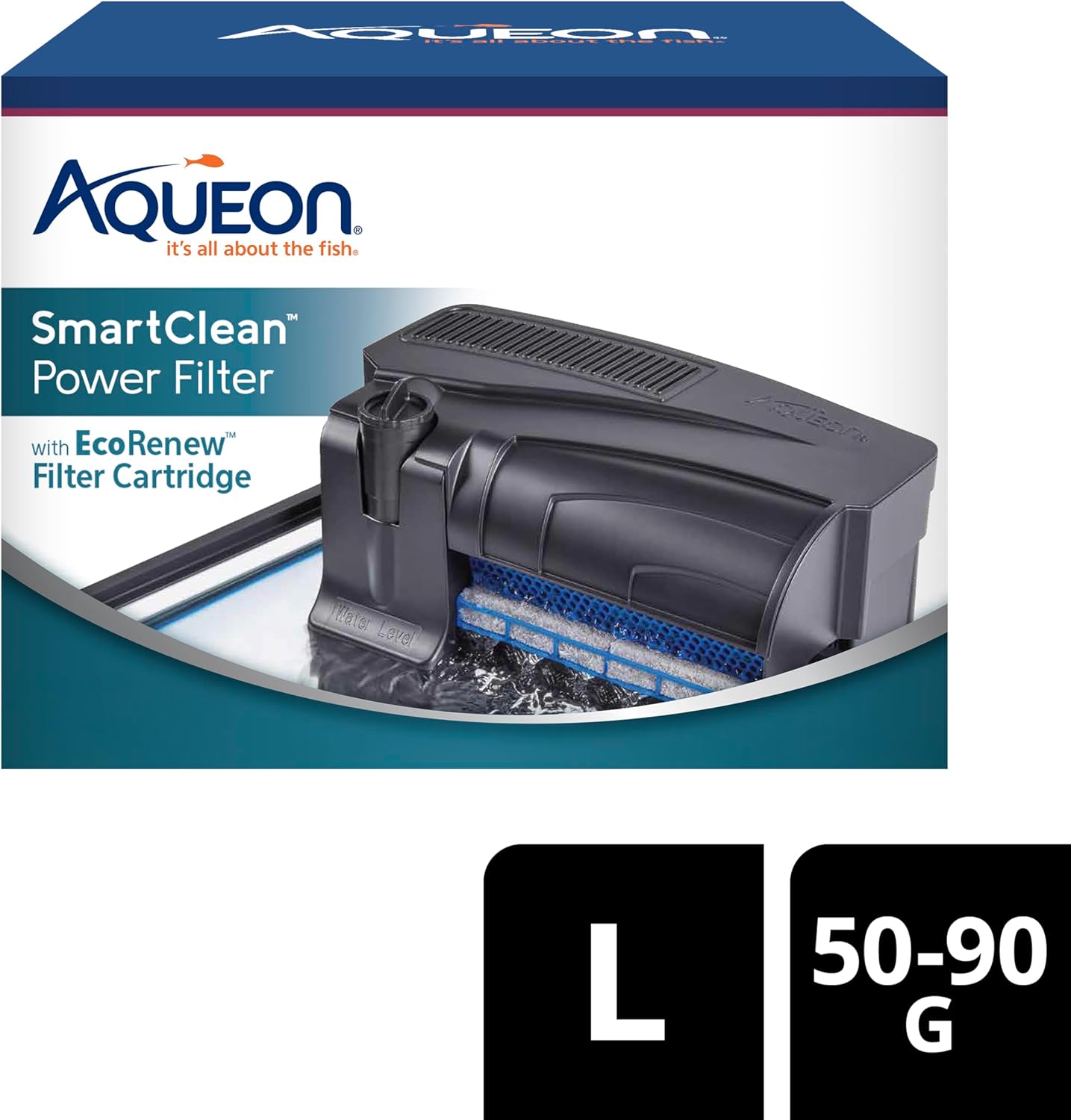 Aqueon SmartClean Power Filter with EcoRenew Filter Cartridge, Quick and Easy Water Changes, Quiet Operation, Adjustable Flow, for 50-90 Gallon Freshwater and Saltwater Aquariums, Large - Happypetzone.online - Image 12
