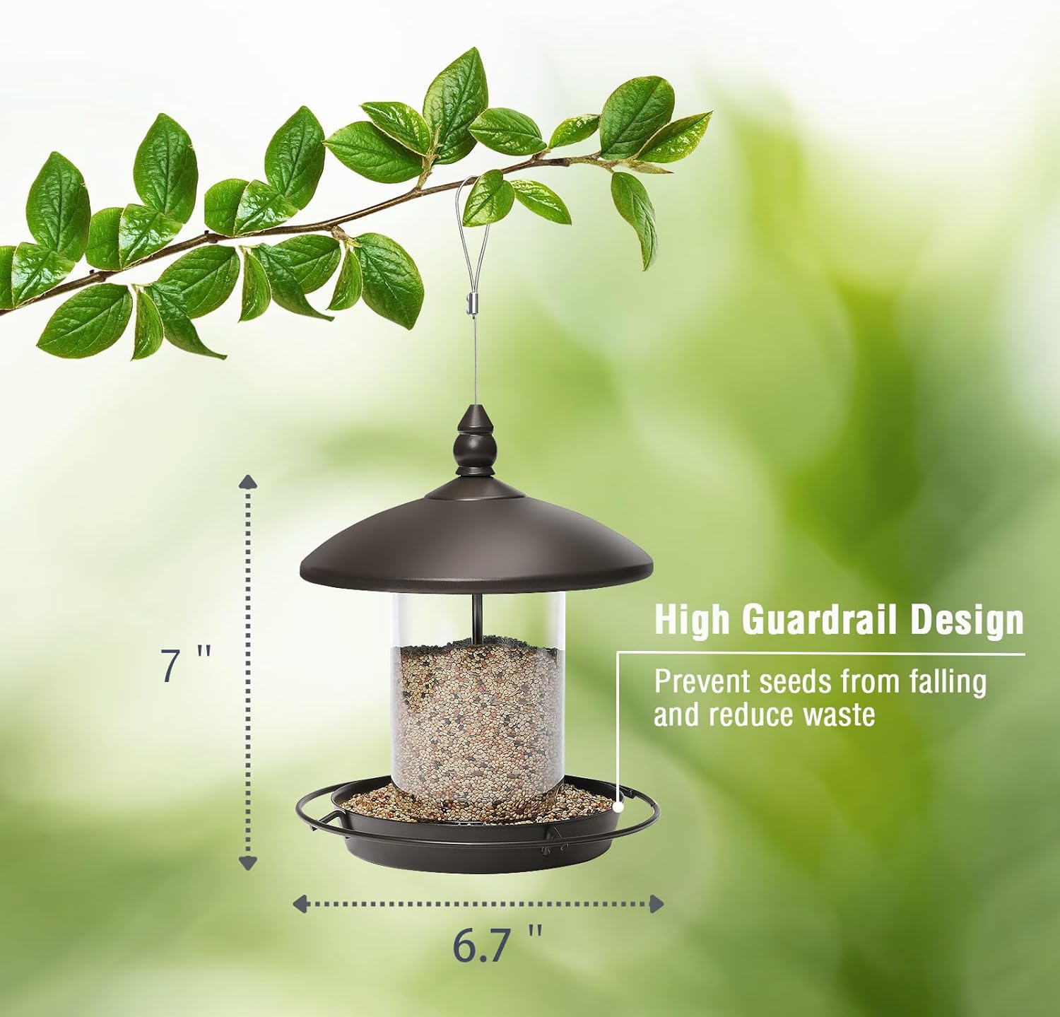 Youvip Metal Roof Bird Feeder - Chew Proof for Outdoor Hanging Wild Bird Seeds. Bronze - Happypetzone.online - Image 4