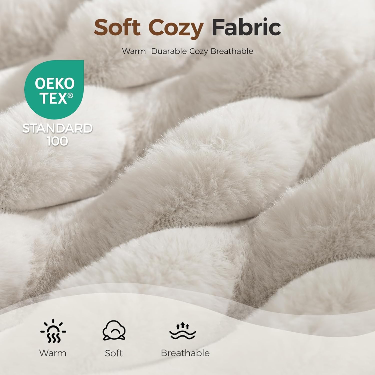 Orthopedic Dog Bed for Large Dog, Waterproof Pet Bed,Non-Slip Bottom and Egg-Crate Foam with Removable Washable Cover Crate Bed,Cream,36"x27"x3" - Happypetzone.online - Image 2