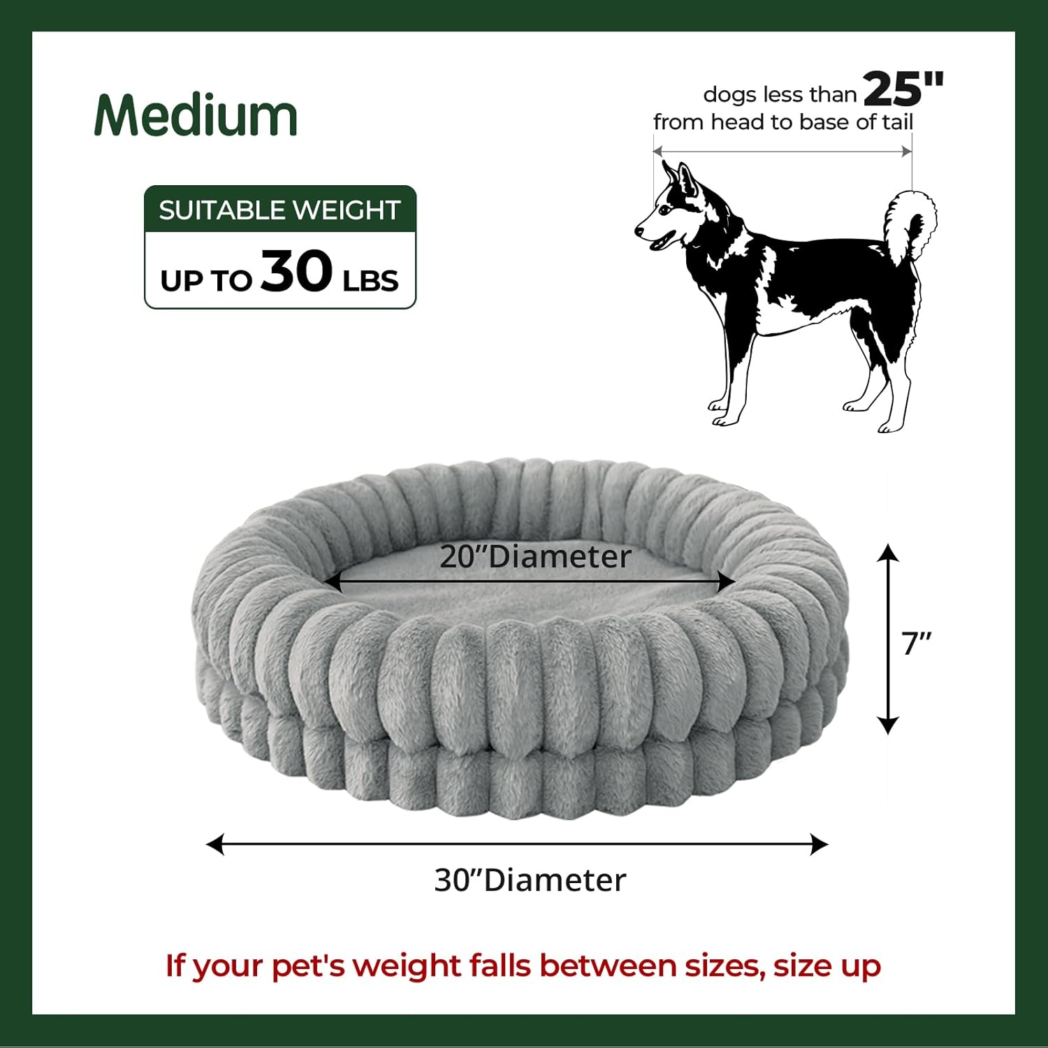 BALANCE Luxury Donut Dog Bed, 30 Inches Round Dog Bed Medium Size Dogs Washable, Orthopedic Calming Dogs Bed for Pets with Anti-Slip Bottom, Oatmeal - Happypetzone.online - Image 5