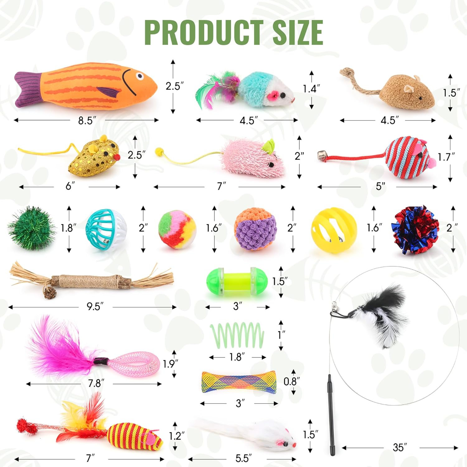Fashion's Talk Cat Toys Variety Pack for Kitty 20 Pieces - Happypetzone.online - Image 6