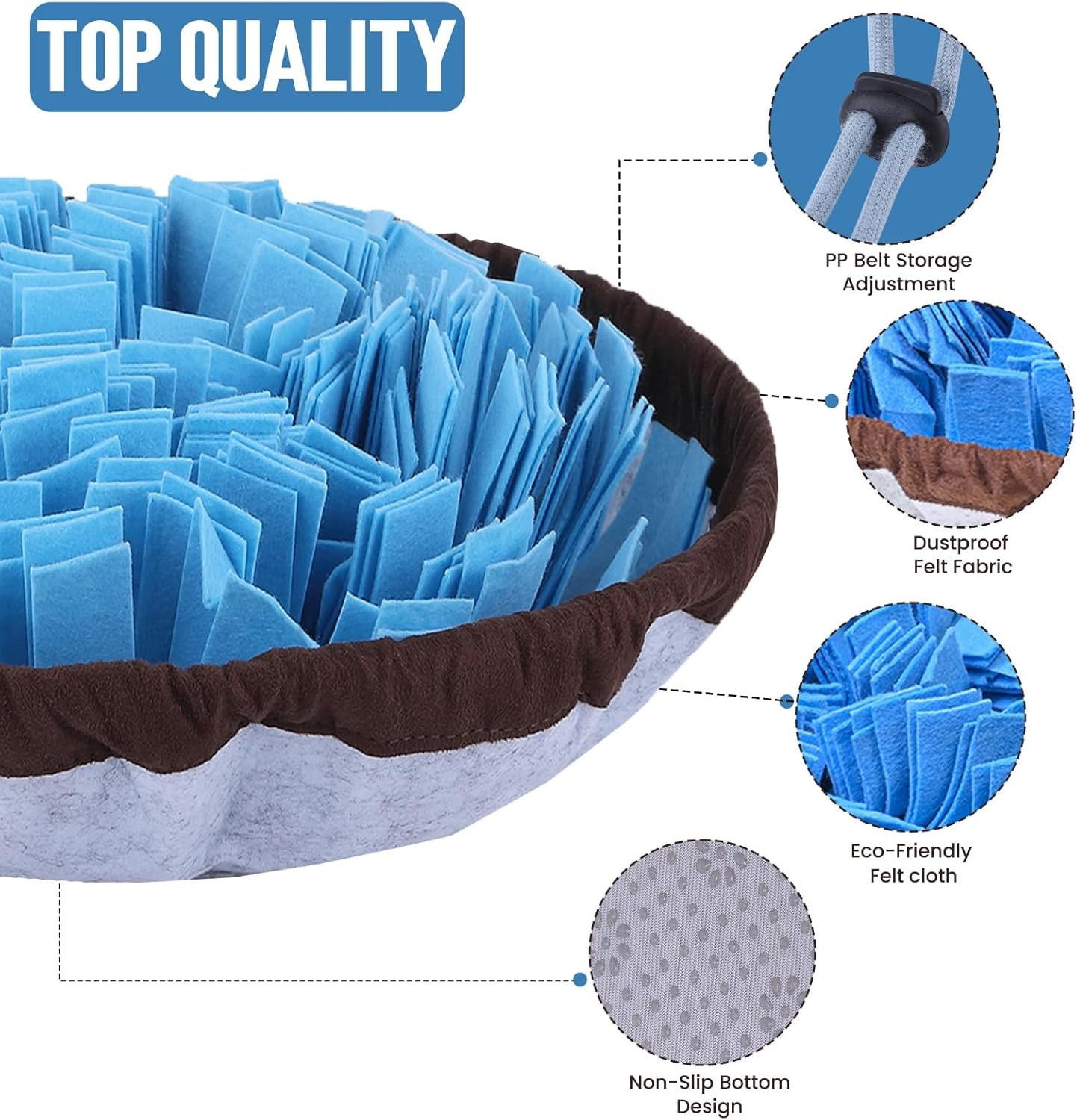 PET ARENA Snuffle Mat for Dogs - Adjustable Interactive Puzzle Toy for Large & Small Breed Slow Feeder for Mental Stimulation & Stress Relief Encourages Natural Foraging Ideal for Indoor & Outdoor Use - Happypetzone.online - Image 3