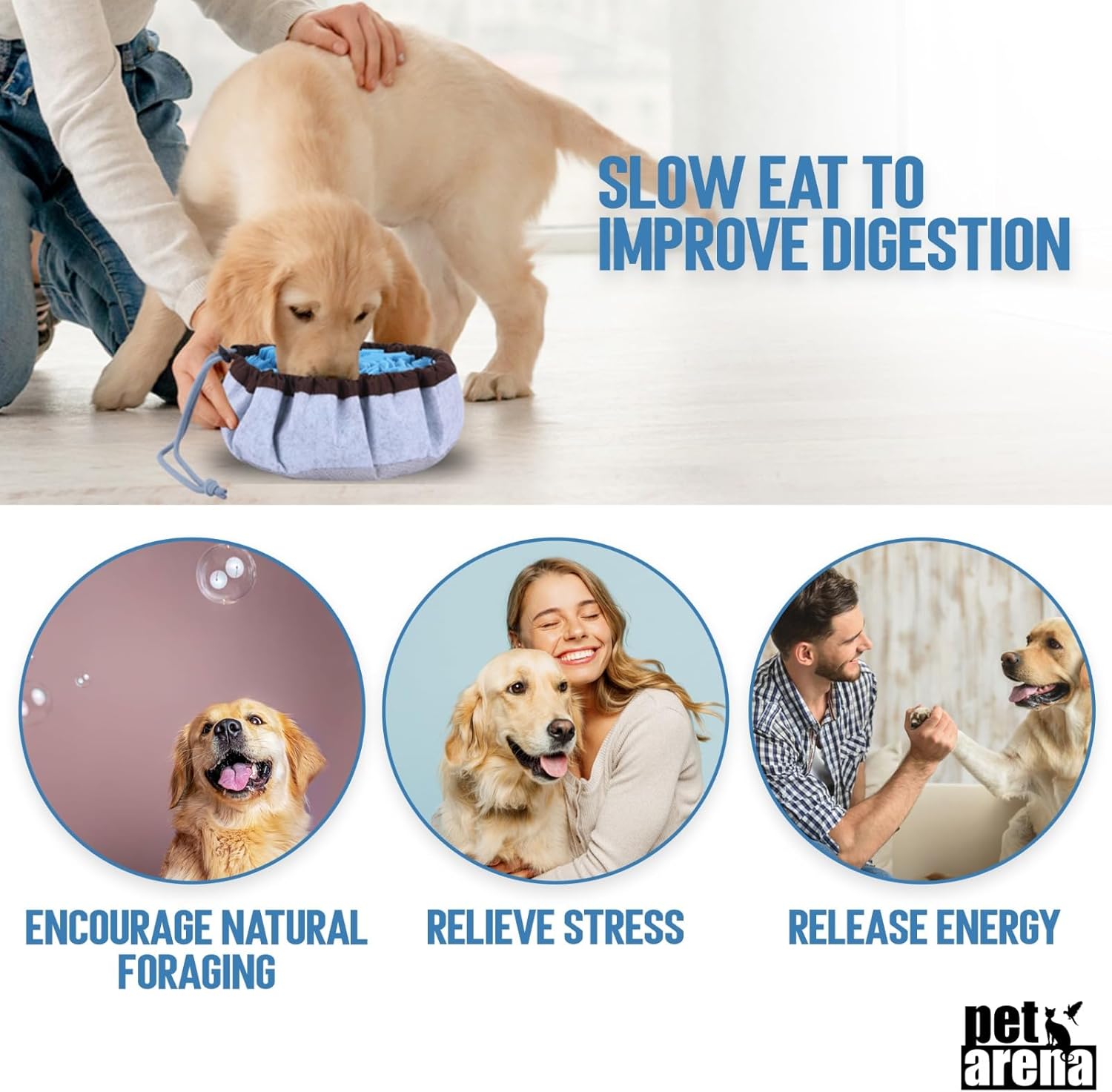 PET ARENA Snuffle Mat for Dogs - Adjustable Interactive Puzzle Toy for Large & Small Breed Slow Feeder for Mental Stimulation & Stress Relief Encourages Natural Foraging Ideal for Indoor & Outdoor Use - Happypetzone.online - Image 5