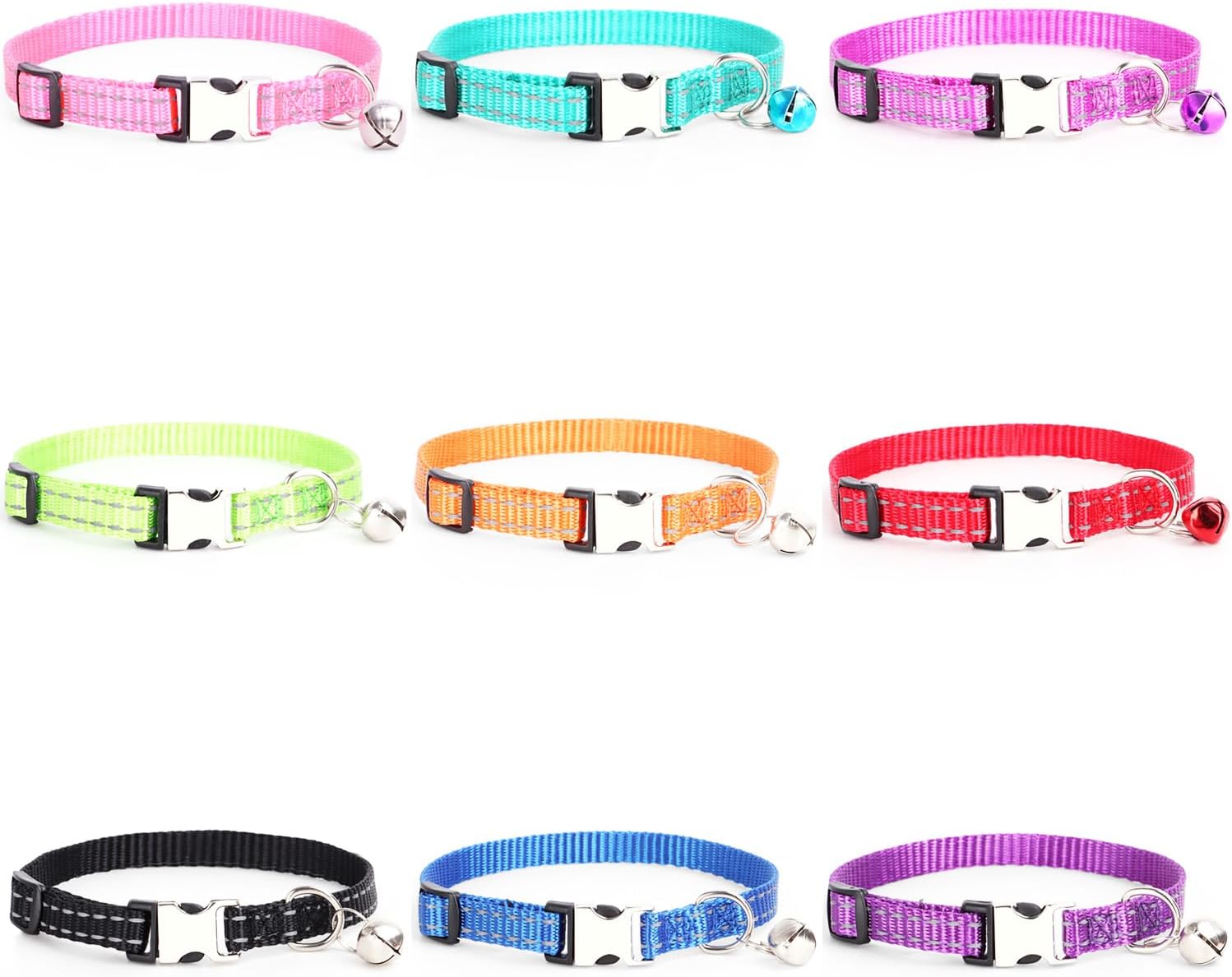 Custom Engraved Cat Reflective Collars with Name & Phone Number,Personalized Adjustable Buckle&Bell ID Tag Collar for Kittens&Cats - Happypetzone.online - Image 6