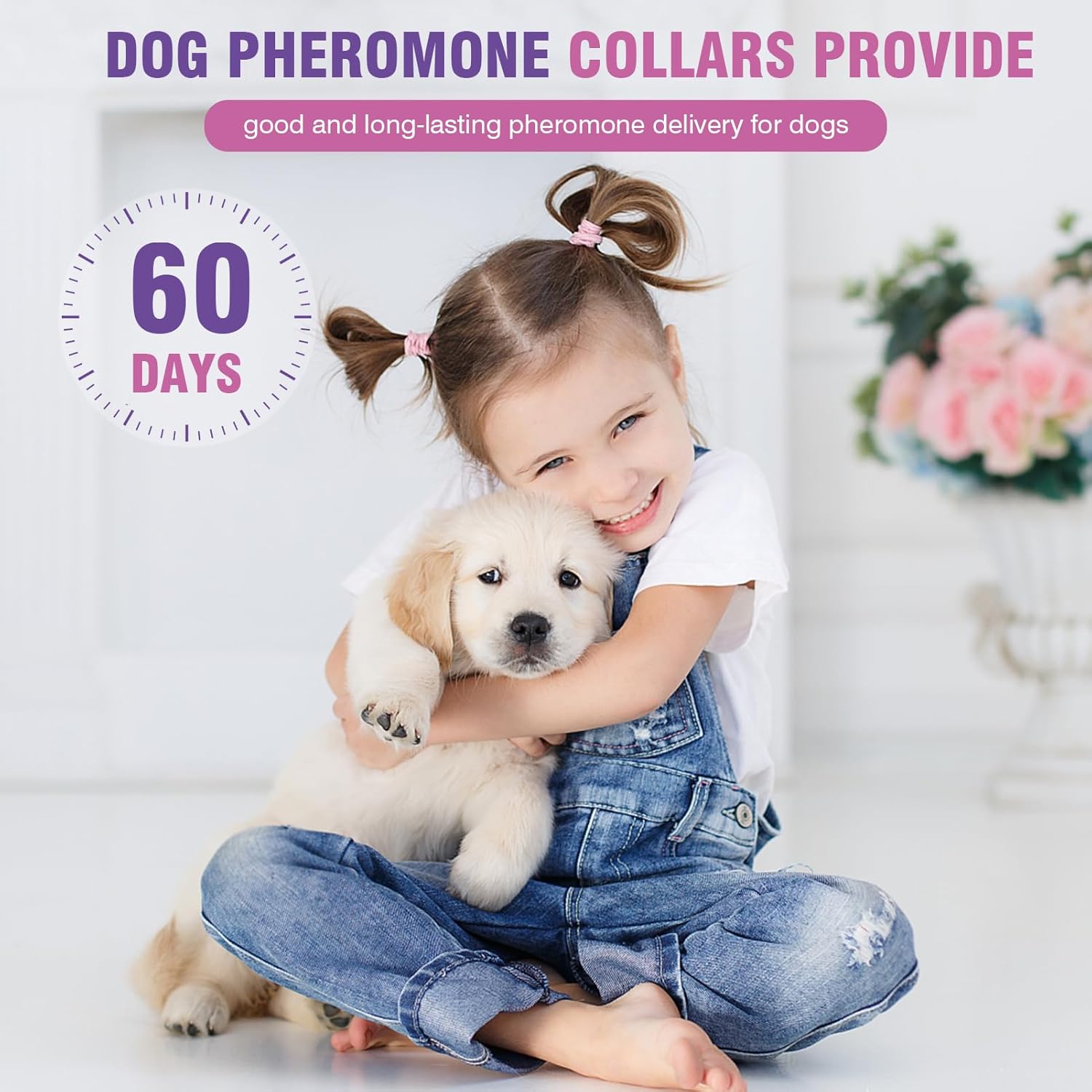 Calming Collar for Dogs 4 Packs Dog Pheromone Calm Collars Relief Anxiety Stress Separation Lasts 60 Days Relieve Bad Behavior 25 Inches Size Flexible Adjustable for All Small Medium and Large Dog - Happypetzone.online - Image 2
