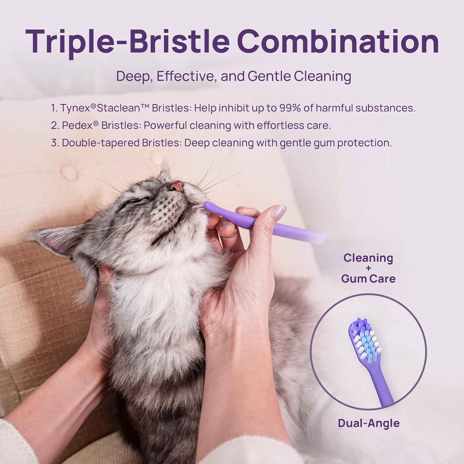 HICC PET Toothbrush for Cats & Small Dogs, Vet-Recommended Ergonomic Pet Toothbrush for Easy Teeth Cleaning, Gentle on Gums, Cat & Dog Dental Care, Improves Oral Hygiene. Toothpaste Not Included - Happypetzone.online - Image 6