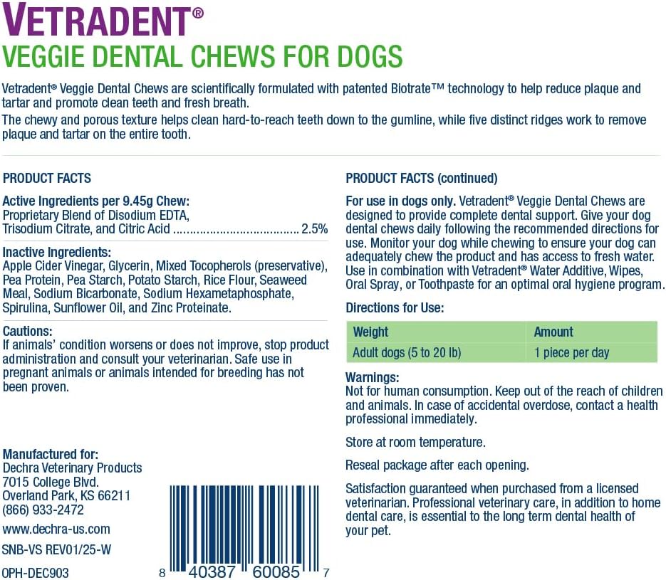 Vetradent® Veggie Dental Chews for Small Dogs - Happypetzone.online - Image 2