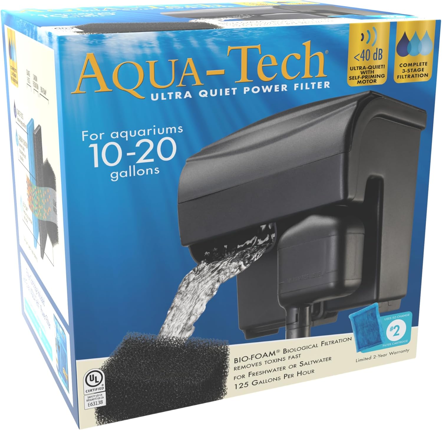 Aqua-Tech Ultra Quiet Power Filter, For Aquariums 10-20 Gallons - Happypetzone.online - Image 3
