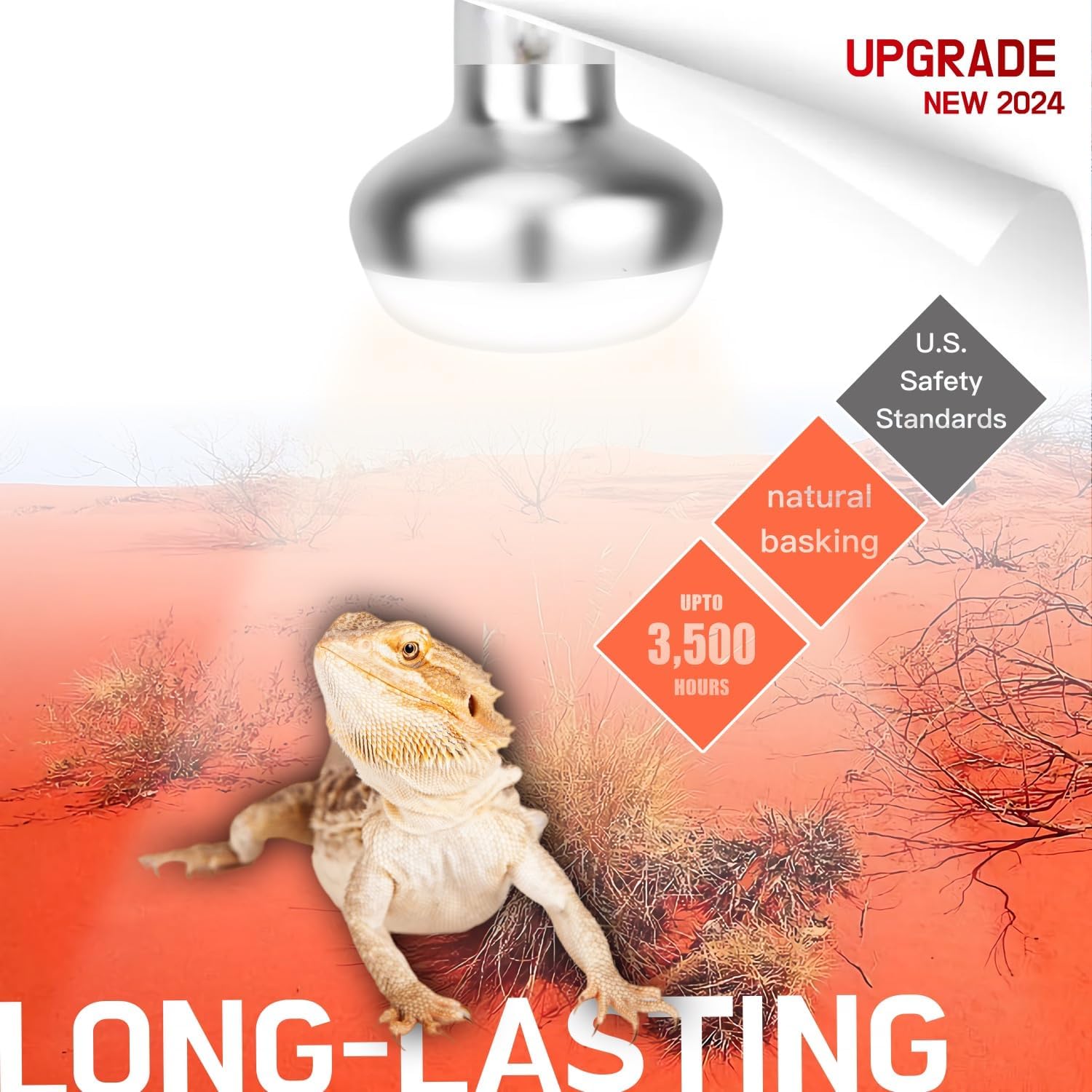 Basking Light for Reptiles, 2-Pack 100W Upgraded Intense Basking Spot, Reptile Heat Bulb Light, UVA Heat Lamp Bulbs for Bearded Dragon Turtle Chicken - Happypetzone.online - Image 2