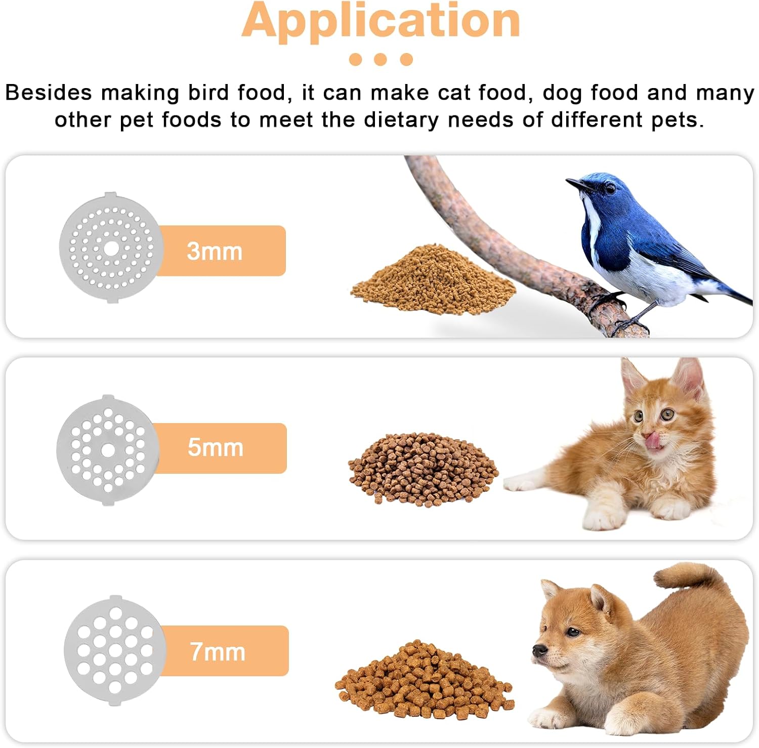 YUCHENGTECH Electric Animal Feed Pellet Machine Pet Food Pellet Machine for Making Cat Dog Bird Fish Feed with 3mm/5mm/7mm Molds 500W 110V - Happypetzone.online - Image 7