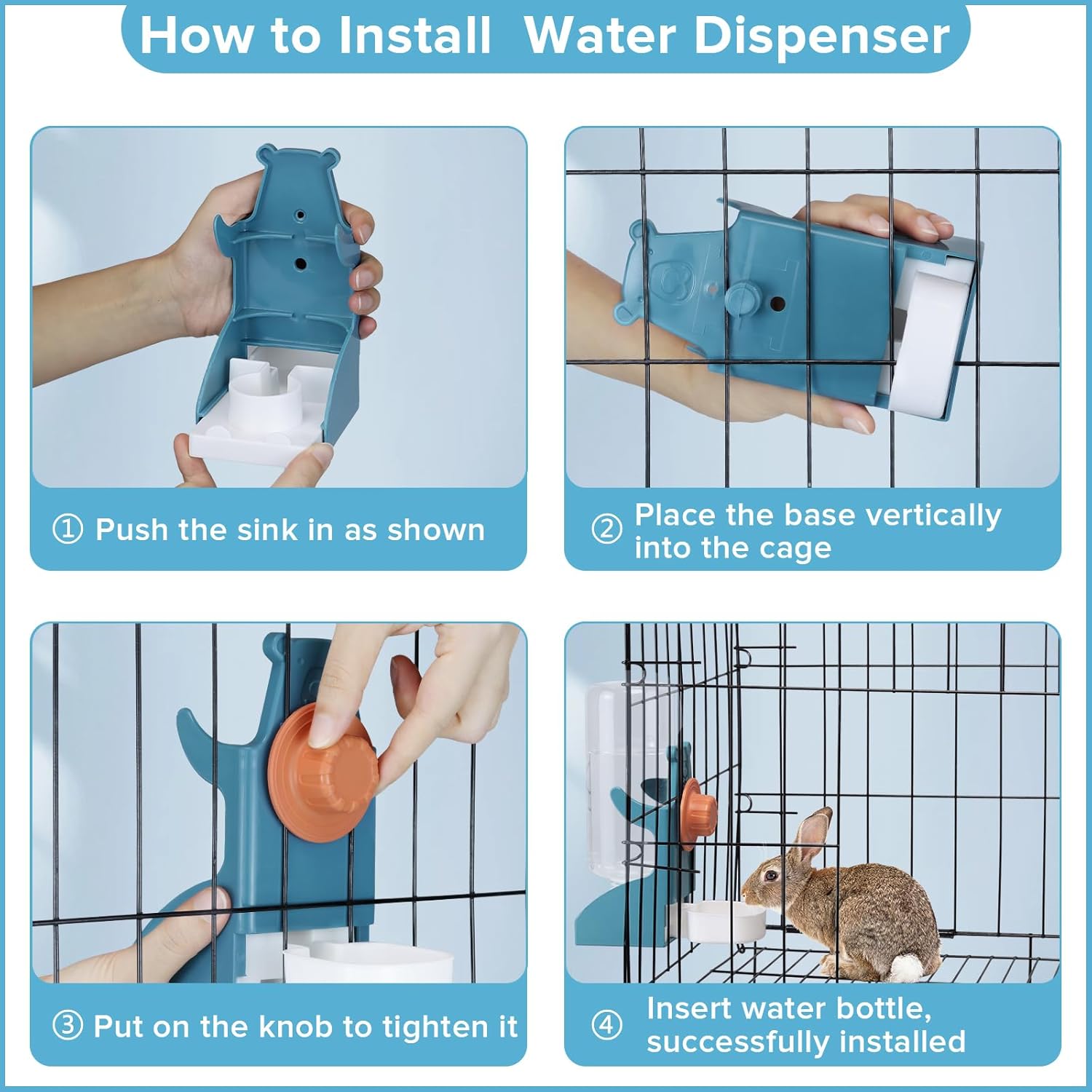 Kenond 17 oz Pet Water Bottle,Guinea Pig No Drip Water Bowl for Cage,Hanging Automatic Gravity Water Dispenser for Small Animals Rabbit Hedgehog Chinchilla Bunny Bird Canary Budgies - Happypetzone.online - Image 5