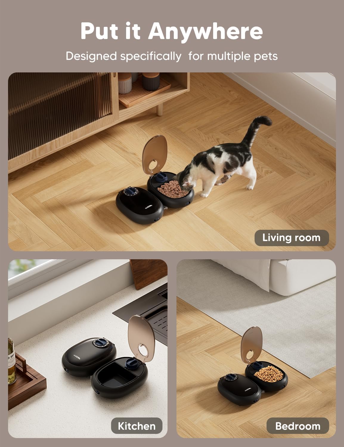 WOPET Automatic Cat Feeder– 48H Programmable Pet Food Dispenser with Ice Pack for Freshness, Yogurt & Canned Meals – Perfect for Cats, Kittens & Small Dogs - Happypetzone.online - Image 2