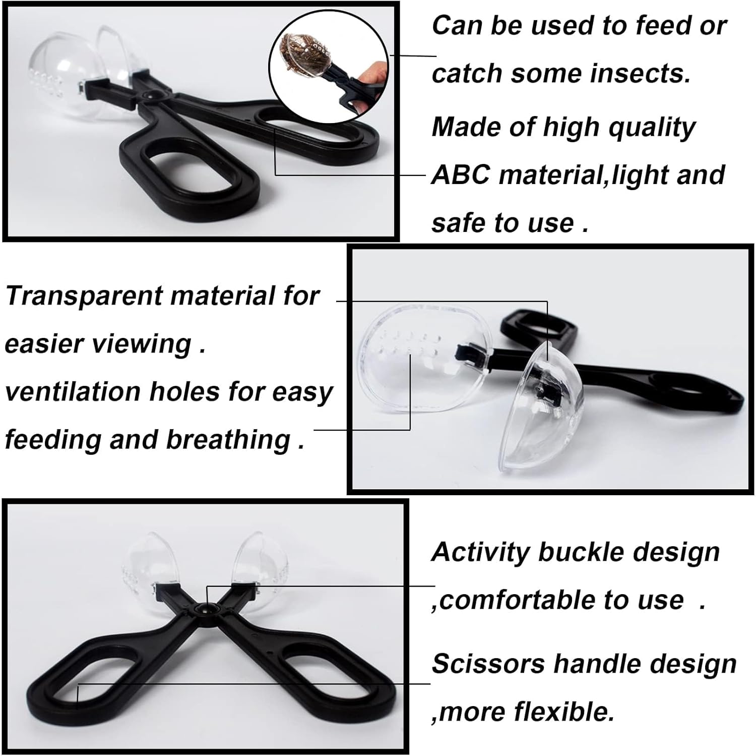 Tiny Cleanning Broom, Scooper Feeding Tool,Mini Dustpan and Brush, Stainless Steel Tweezer Reptile Tank Cleaner for Reptile and Other Small Animals Supplies 3Pcs - Happypetzone.online - Image 2