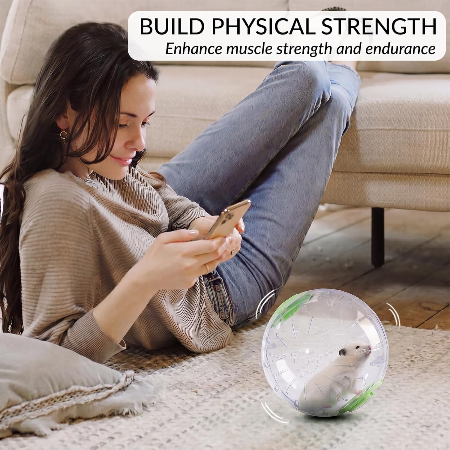 7.9 Inch Hamster Ball, Running Ball Toy, Transparent, Breathable, Promote Exercise Health, Reduce Stress, Easy to Clean, Hamster Accessory, for Syrian Dwarf Hamster, Gerbils, Mice, Small Pets, Green - Happypetzone.online - Image 6