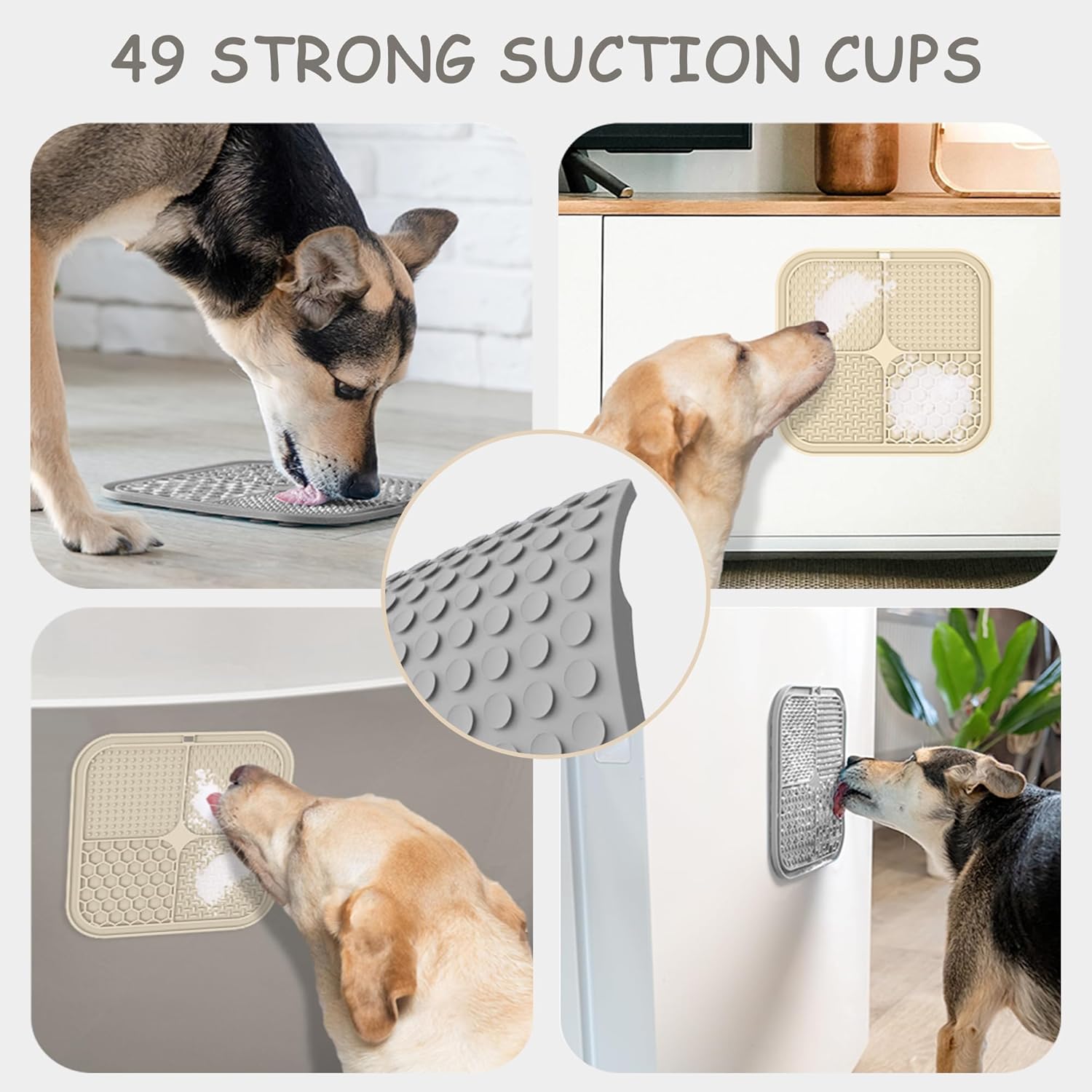ChefAide 2 Pack Lick Mat for Dogs,Cats,Upgraded 8.5×8.5 inches Licking Mats with Suction Cups,Slow Feeder Licking Pad for Anxiety Relief and Boredom Reducer,Suitable for Dog Training Set 2 - Happypetzone.online - Image 4
