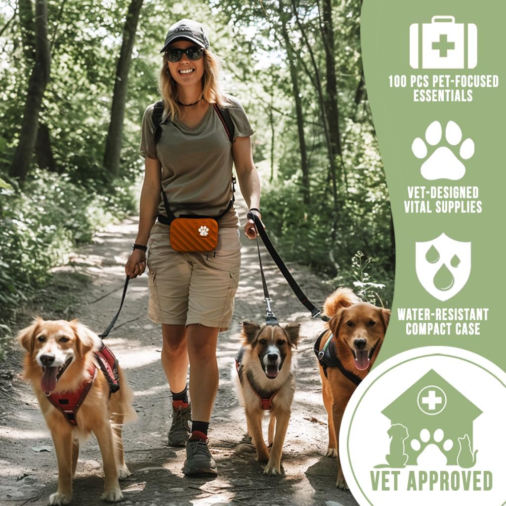 EVERLIT Pet Medic First Aid Kit | 95 Pcs Vet-Approved Medical, Outdoor & Emergency Supplies for Dogs, Cats, Animal Care | Travel-Friendly Compact Bag for Home, Car and Travel (Guardian Orange) - Happypetzone.online - Image 7