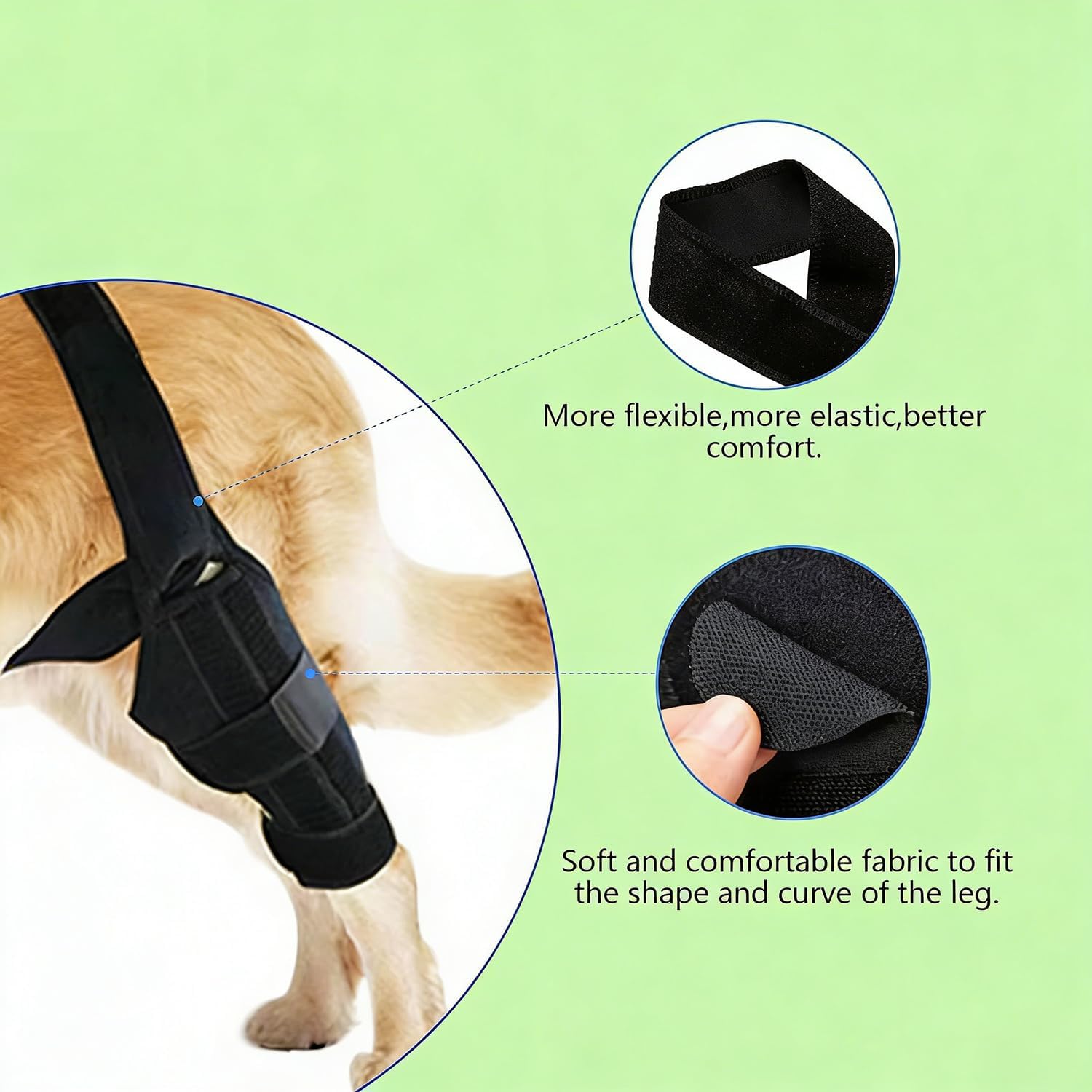 Dog Knee Brace for Torn ACL,Dog ACL Braces with Side Stabilizers,Adjustable Dogs Leg Brace Suitable for 4 Limbs,Dogs Hip Brace for Arthritis Relief, Joint Stability,Reduces Pain and Inflammation - Happypetzone.online - Image 6