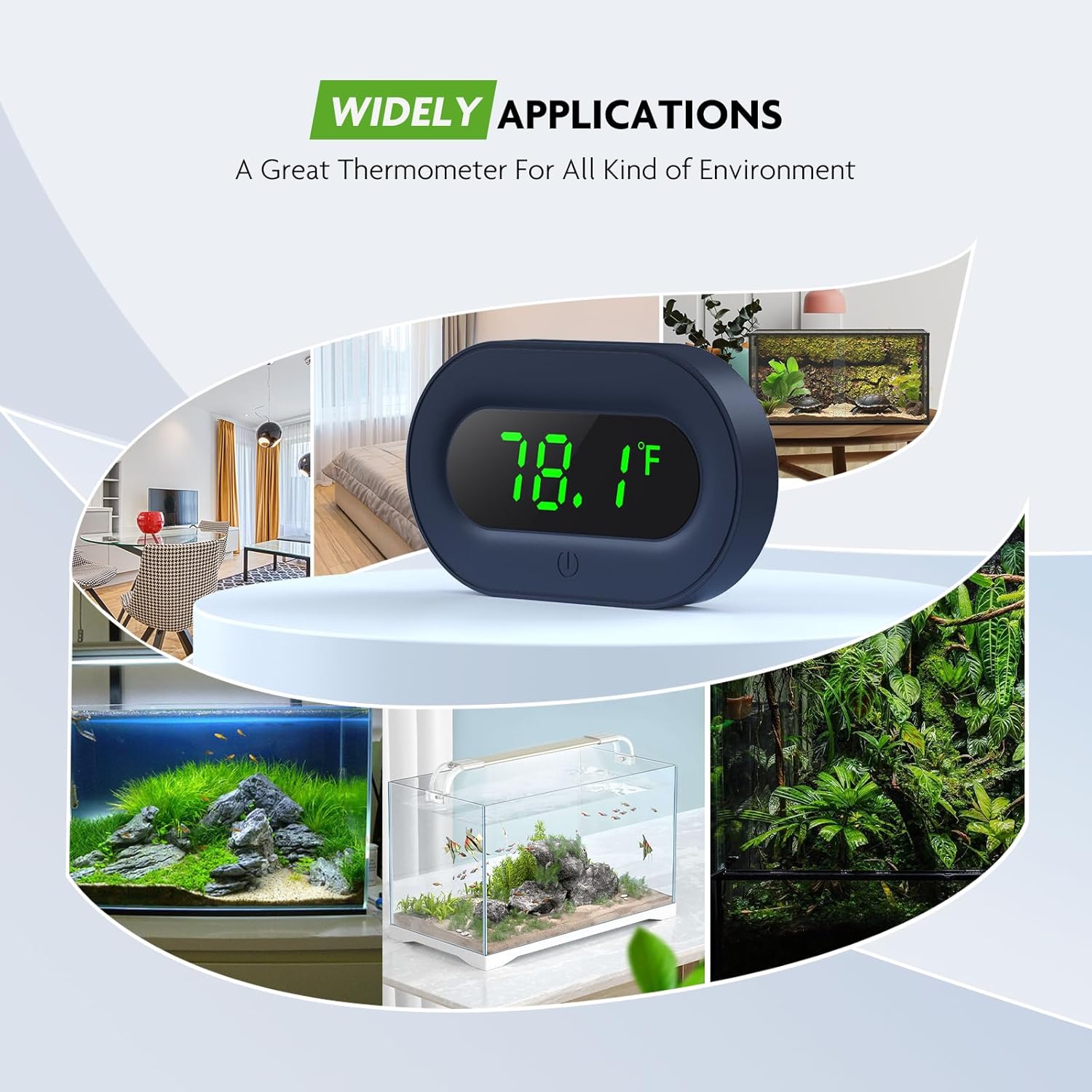 PAIZOO Aquarium Thermometer Digital, LED Display Fish Tank Thermometer Stick On Highly Accurate to ±0.9℉, Wireless Temperature Measurement for Fish, Betta, Aquatic, Replaceable Battery - Happypetzone.online - Image 4