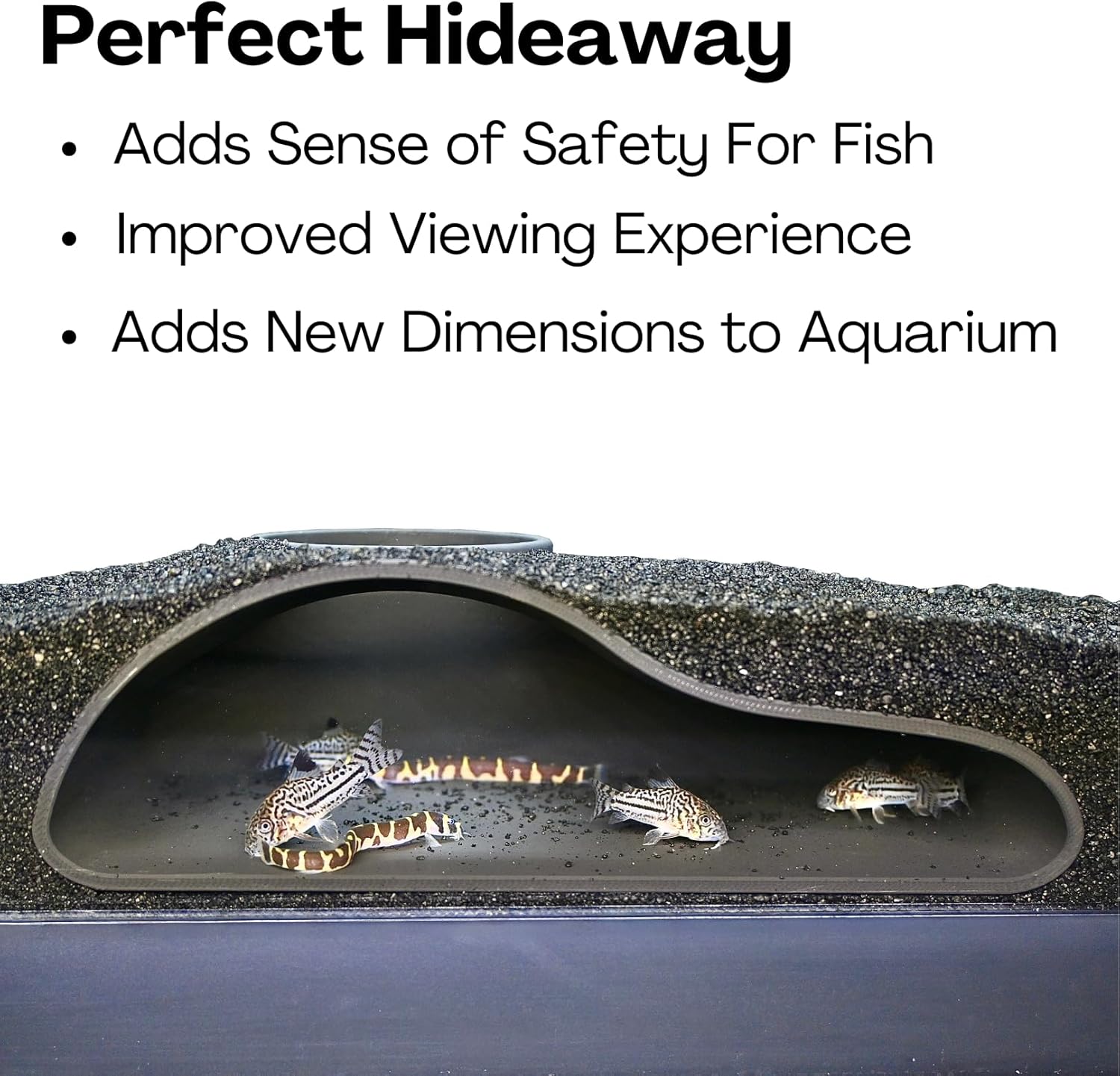 Aquarium Underground Tunnel Cave Natural Curve | Viewing Fish & Shrimp Under Gravel Tunnel | Fish Tank Decor Decoration Hideout Perfect for Corydora Catfish, Kuhli Loach, Clown Loach, Pleco - Happypetzone.online - Image 4