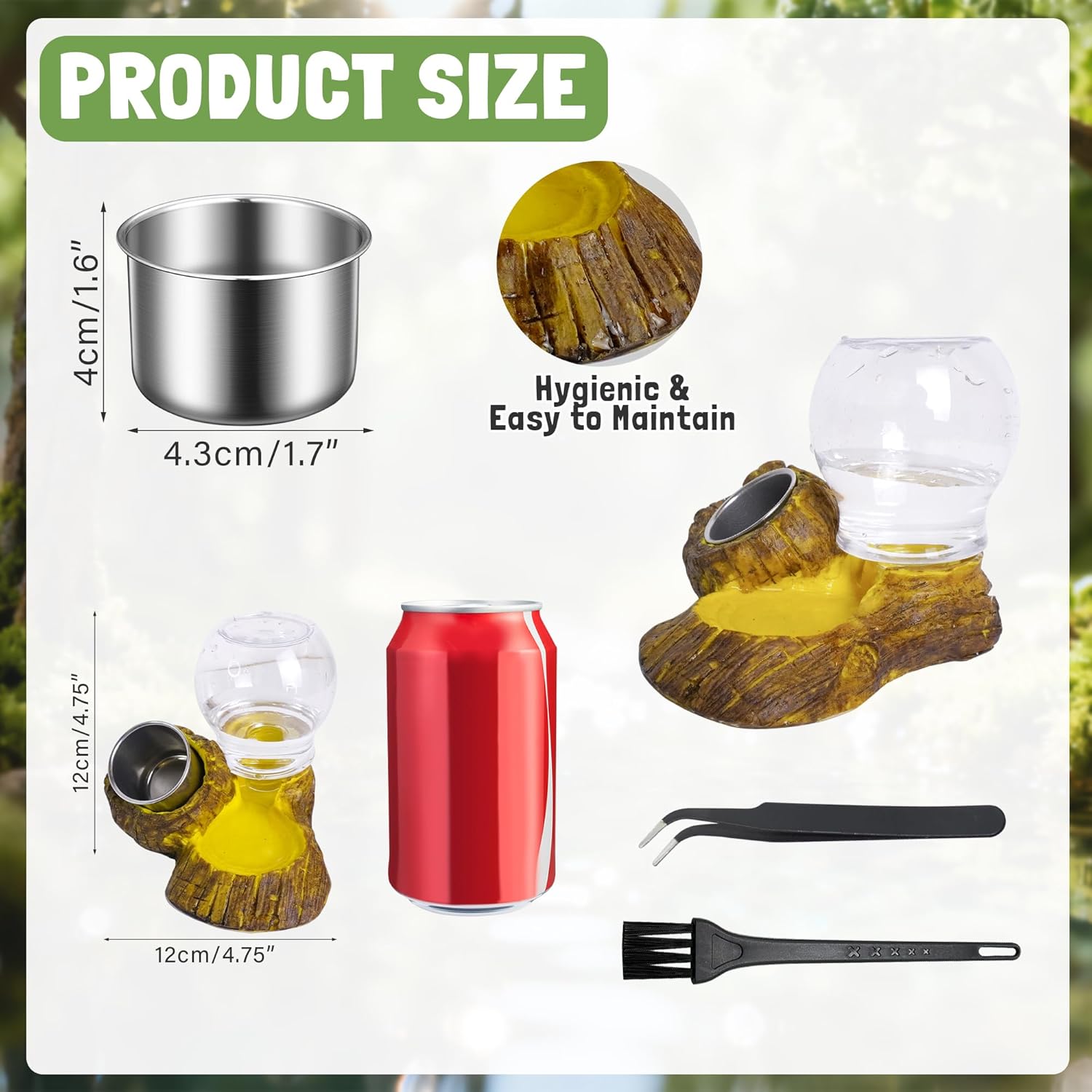 Reptile Food & Water Feeder, Escape Proof Feeding Bowl with Removable Stainless Steel Dish for Mealworms - Happypetzone.online - Image 2