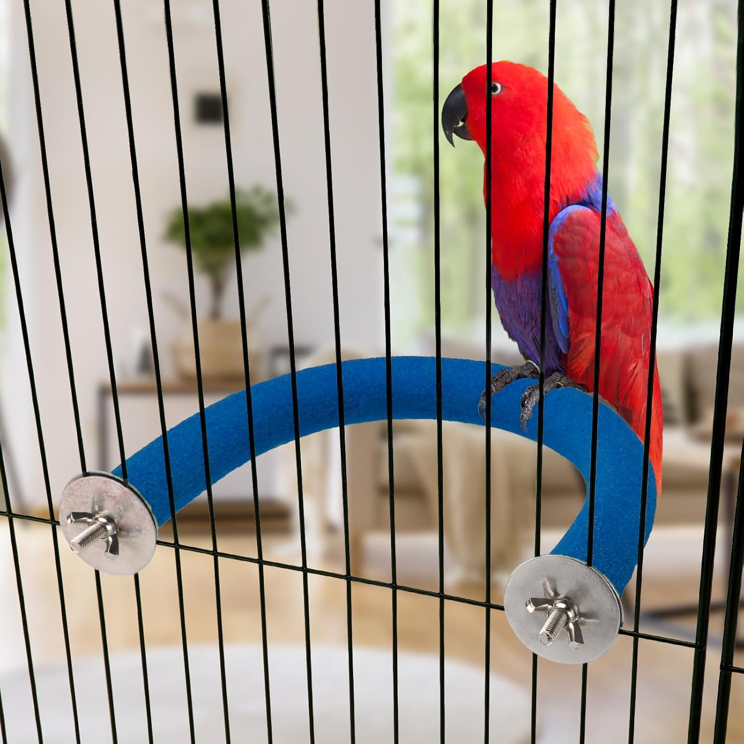 RYPET Parrot Perch Rough-surfaced - Quartz Sands Bird Cage Perches for Medium to Large Bird, U Shape Large - Happypetzone.online - Image 3