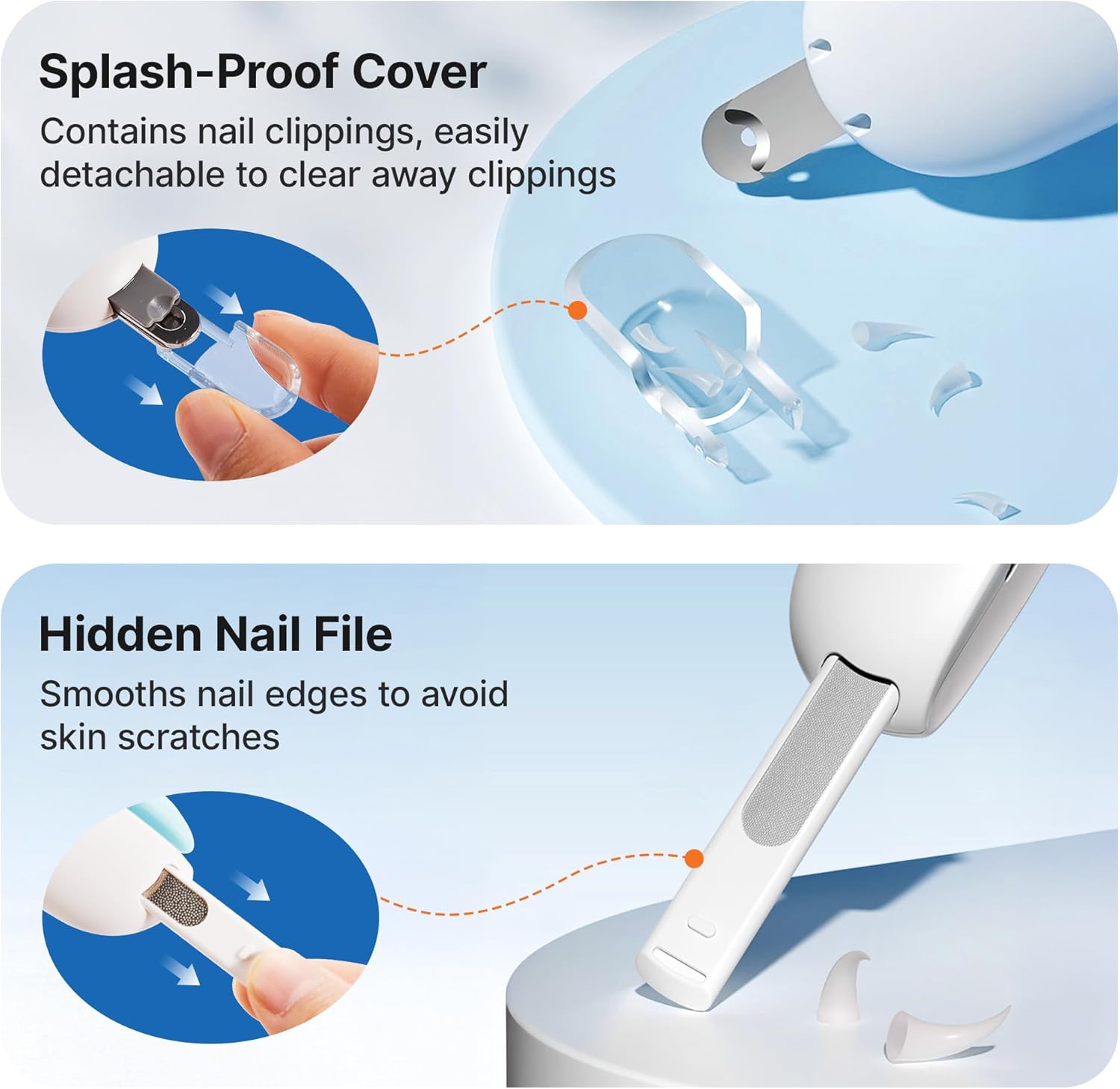Potaroma Cat Nail Clipper with Adjustable 3-Size Trimming Hole & Hidden Nail File | Safe Toenail Trimmer for Kittens & Indoor Cats | Anti-Splash Claw Cutter for Grooming (Blue) - Happypetzone.online - Image 6