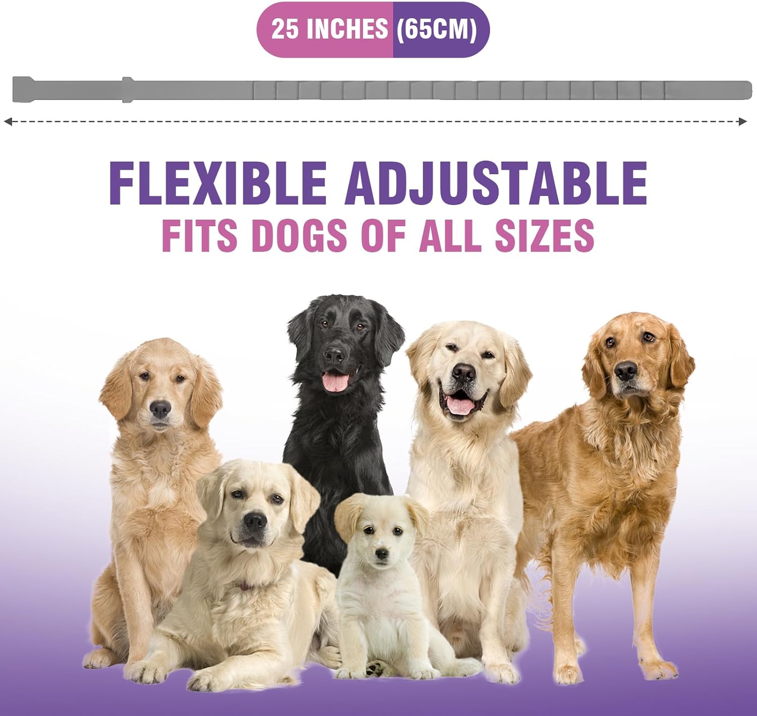 Calming Collar for Dogs 4 Packs Dog Pheromone Calm Collars Relief Anxiety Stress Separation Lasts 60 Days Relieve Bad Behavior 25 Inches Size Flexible Adjustable for All Small Medium and Large Dog - Happypetzone.online - Image 7