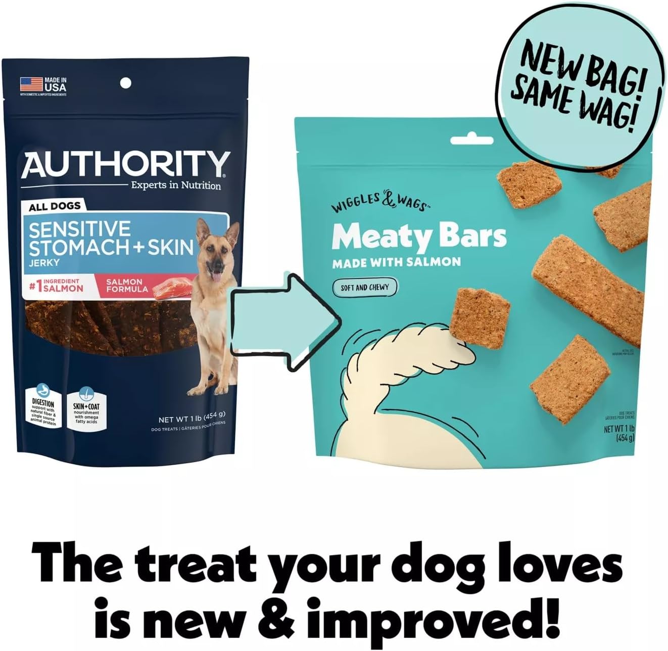 Wiggles and Wags Meaty Bars Made with Salmon - Happypetzone.online - Image 2