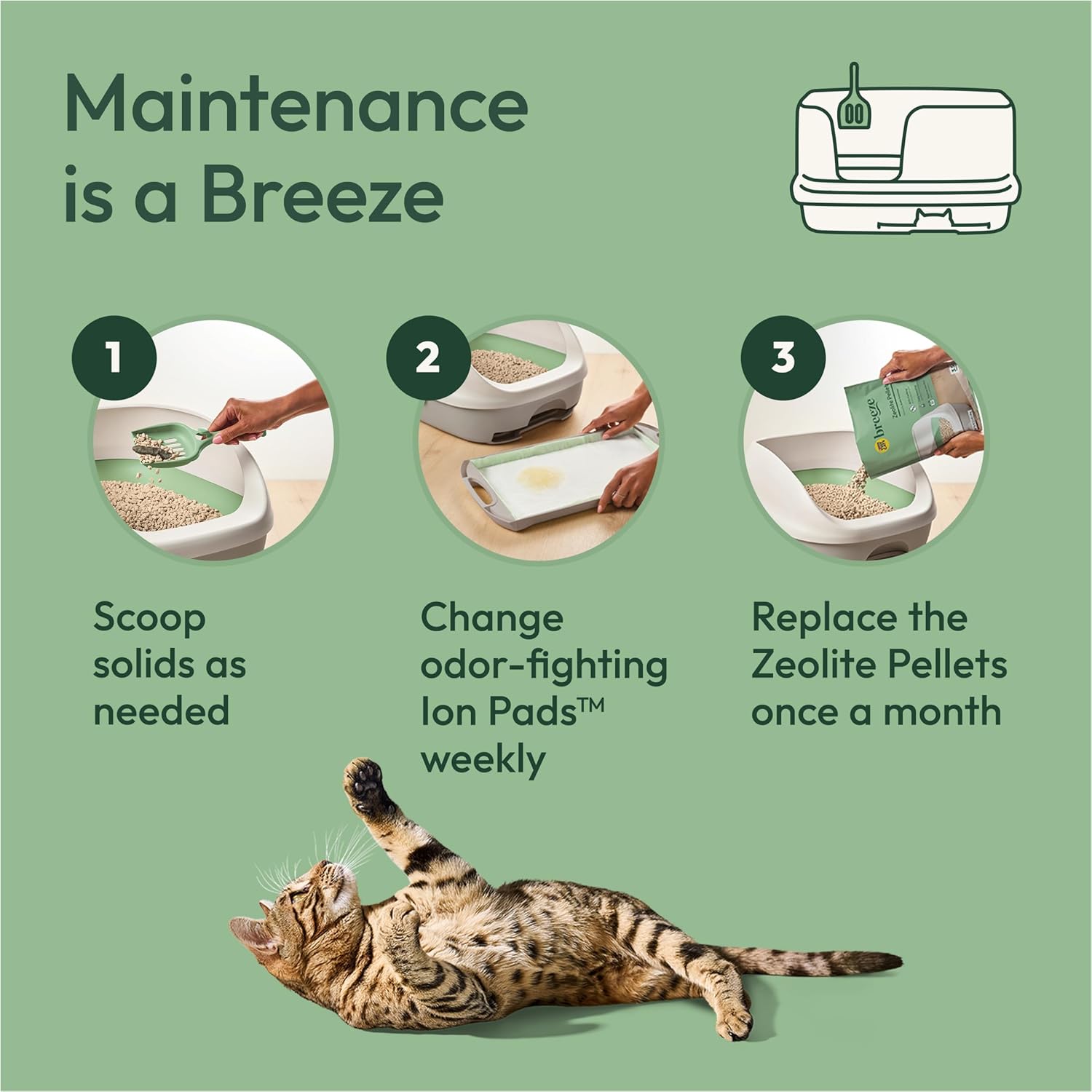 Purina Tidy Cats Litter System, Non-Clumping, Breeze XL All-in-One Odor Control & Easy Clean Multi Cat Box - 18 lb. Box - Happypetzone.online - Image 6