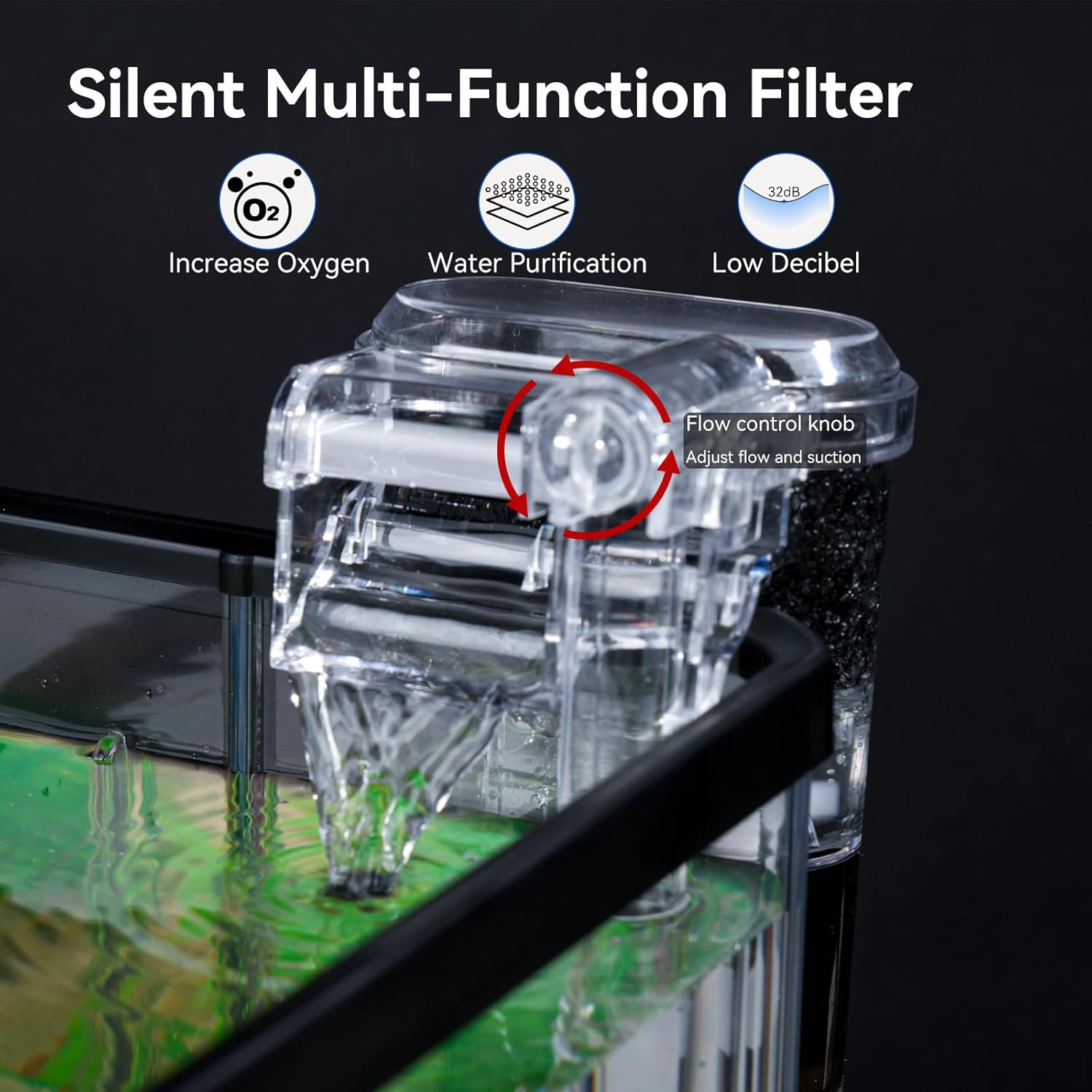 1.5 Gallon Aquarium Starter Kits - Plastic Fish Tank Kit Clear Beta Fish Tank Small with Filteration Oxygenation, Water Circulation, Lighting - Beginner's Gift for Guppy, Shrimp, Goldfish - Happypetzone.online - Image 5