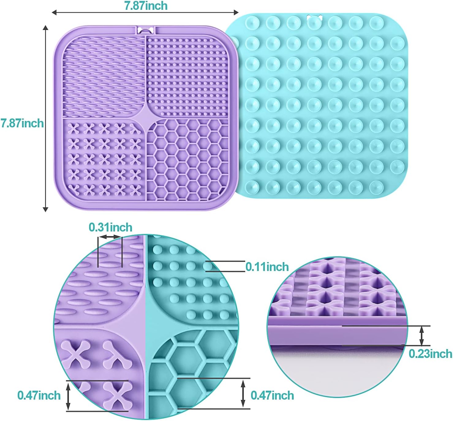 LUKITO Lick Mat for Dogs & Cats 2 Pack with Suction Cups, Dog Lick Mat for Anxiety Relief, Dog Toys to Keep Them Busy, Peanut Butter Licking Pad for Boredom Reducer, Perfect for Bathing Grooming - Happypetzone.online - Image 5