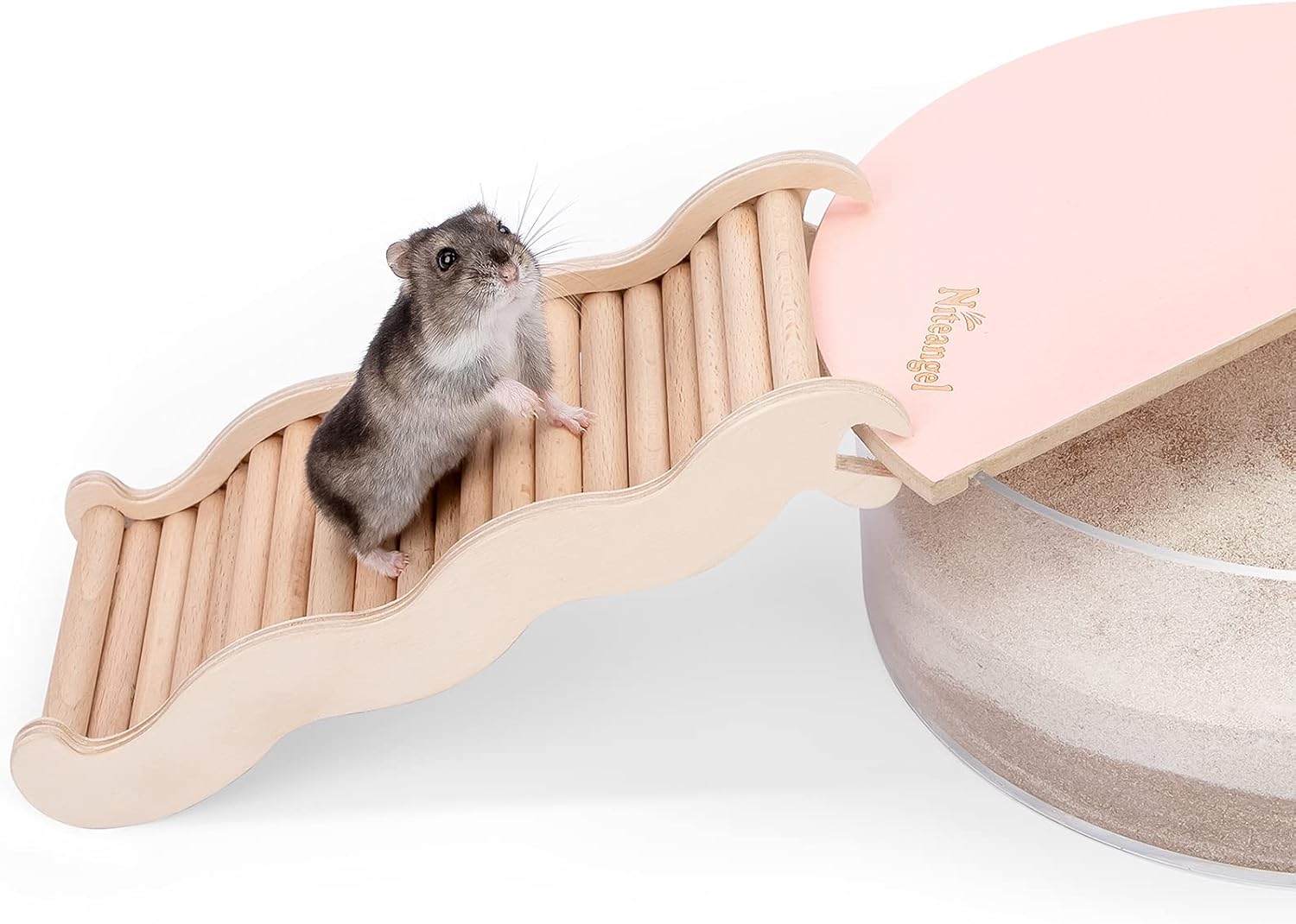 Niteangel Hamster Climbing Toy Wooden Ladder Bridge for Hamsters Gerbils Mice and Small Animals (Medium - 8.26'' L) - Happypetzone.online - Image 5